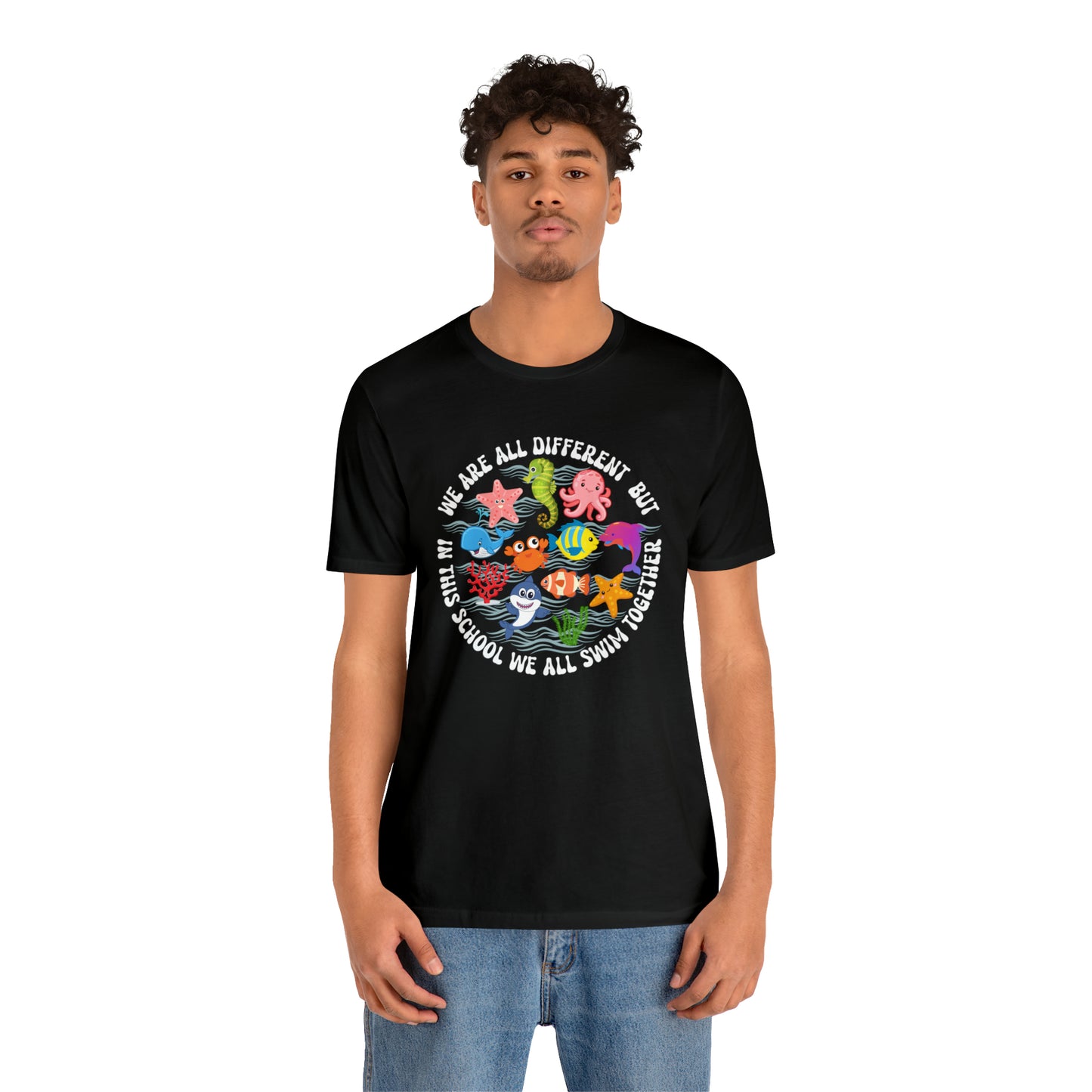 We Are Different But In This School We All Swim Together Shirt, Preschool Teacher Shirt, Daycare Provider Shirt, Motherhood Shirt, T382