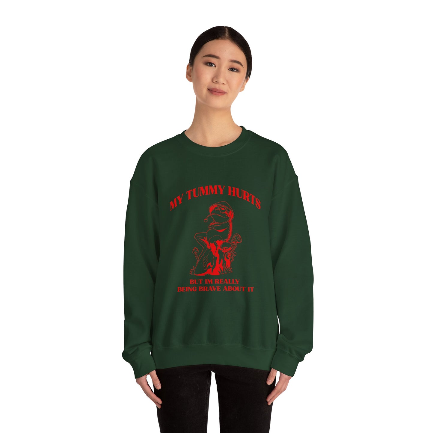 My Tummy Hurts But Im Really Being Brave About It Sweatshirt, Funny Bravery Sweatshirt, Chronic Illness Sweatshirt, Frog Sweatshirt, T1583