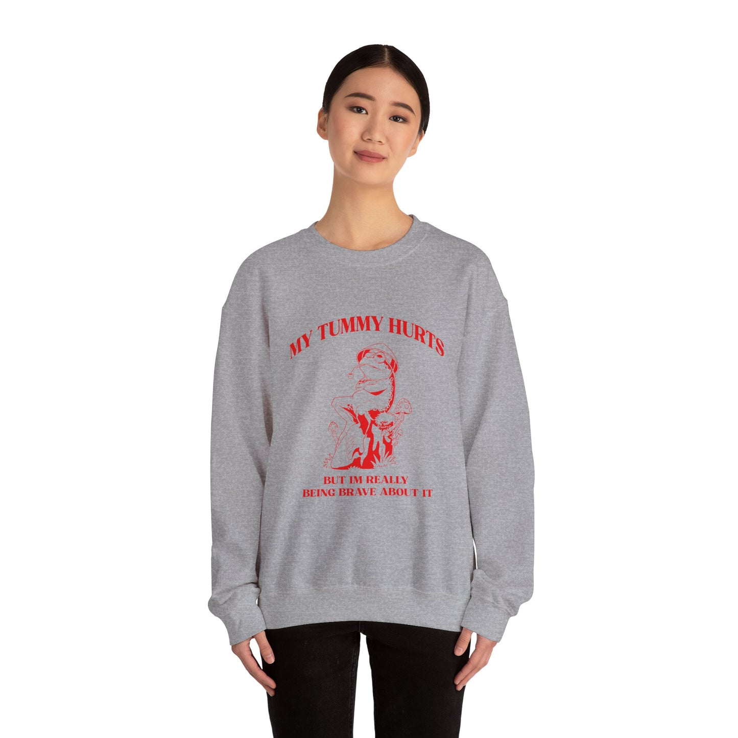 My Tummy Hurts But Im Really Being Brave About It Sweatshirt, Funny Bravery Sweatshirt, Chronic Illness Sweatshirt, Frog Sweatshirt, T1583