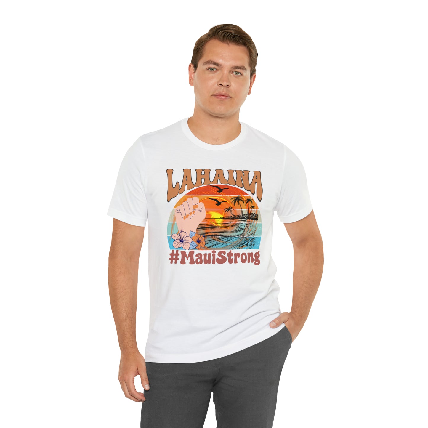 Maui Strong Shirt, Lahaina Banyan Tree T-Shirt, Maui Hawaii Shoreline Tshirt, Profits Donated Support Maui Fire, T598