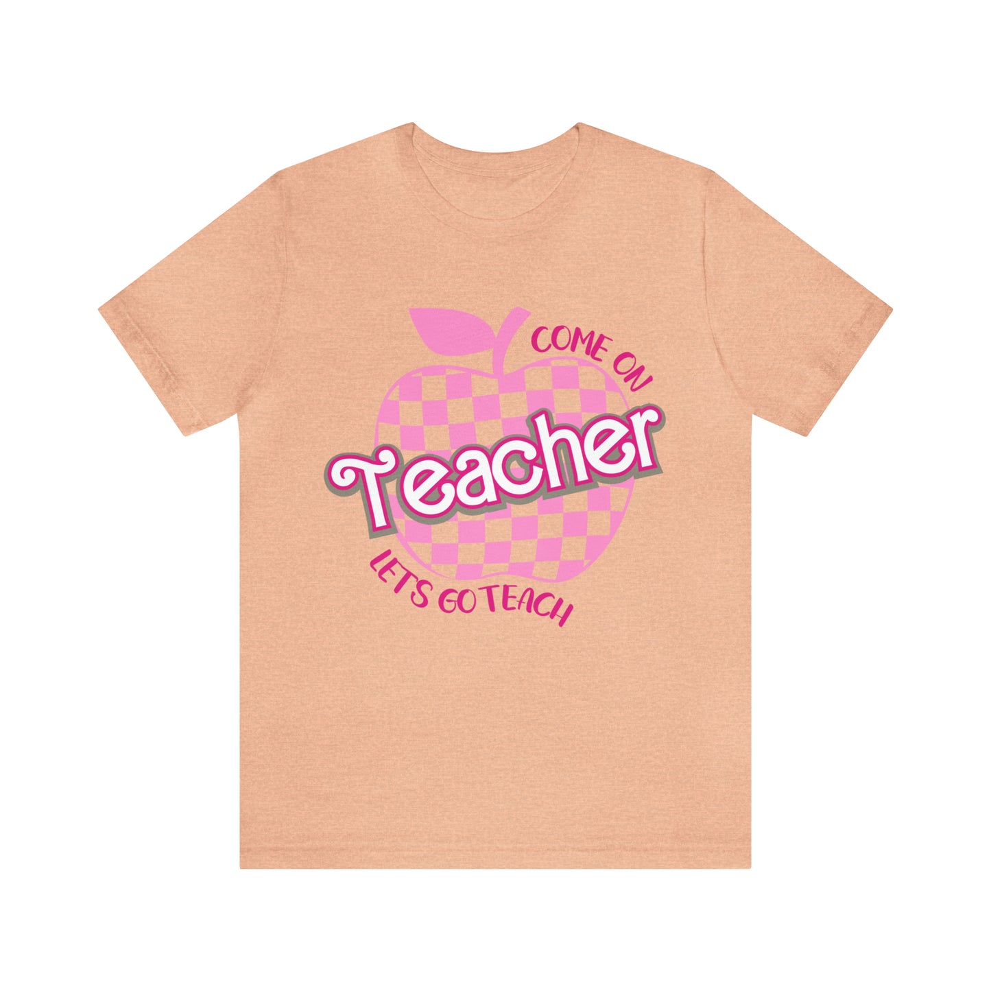 Come On Let's Go Teach Teacher Shirt, Trendy Teacher shirt, Retro Back to school, Teacher Appreciation Checkered Teacher Tee, T724