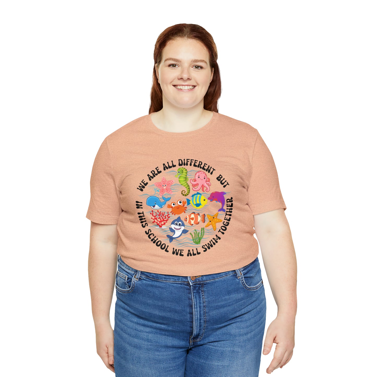We Are Different But In This School We All Swim Together Shirt, Preschool Teacher Shirt, Daycare Provider Shirt, Motherhood Shirt, T382