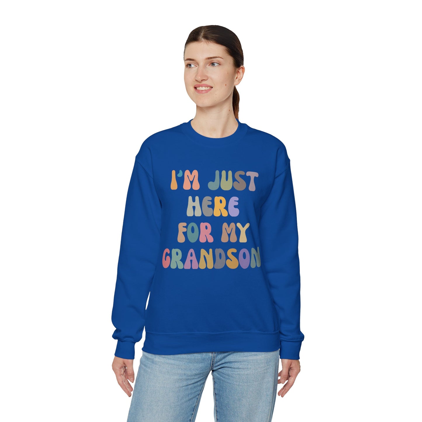 I'm Just Here for My Grandson Sweatshirt, Best Grandmother Sweatshirt, Supportive Grandma Sweatshirt, Gift for Granny from Grandson, S1073