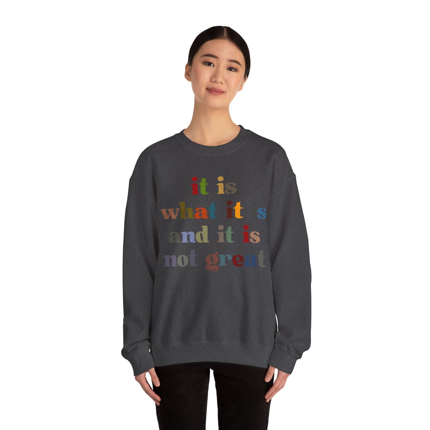 It Is What It Is And It Is Not Great Sweatshirt, Funny Quote Sweatshirt, Funny Meme Sweatshirt, Funny Mood Sweatshirt, S1511