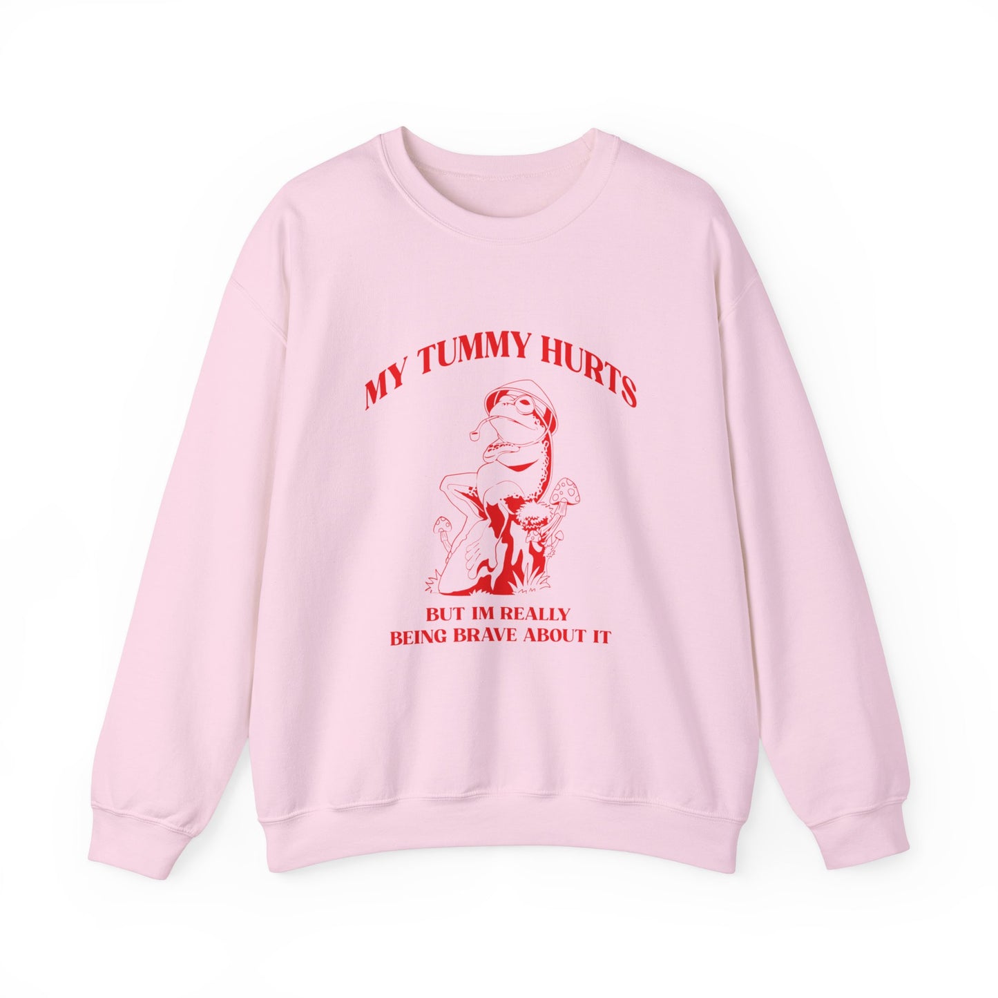 My Tummy Hurts But Im Really Being Brave About It Sweatshirt, Funny Bravery Sweatshirt, Chronic Illness Sweatshirt, Frog Sweatshirt, T1583