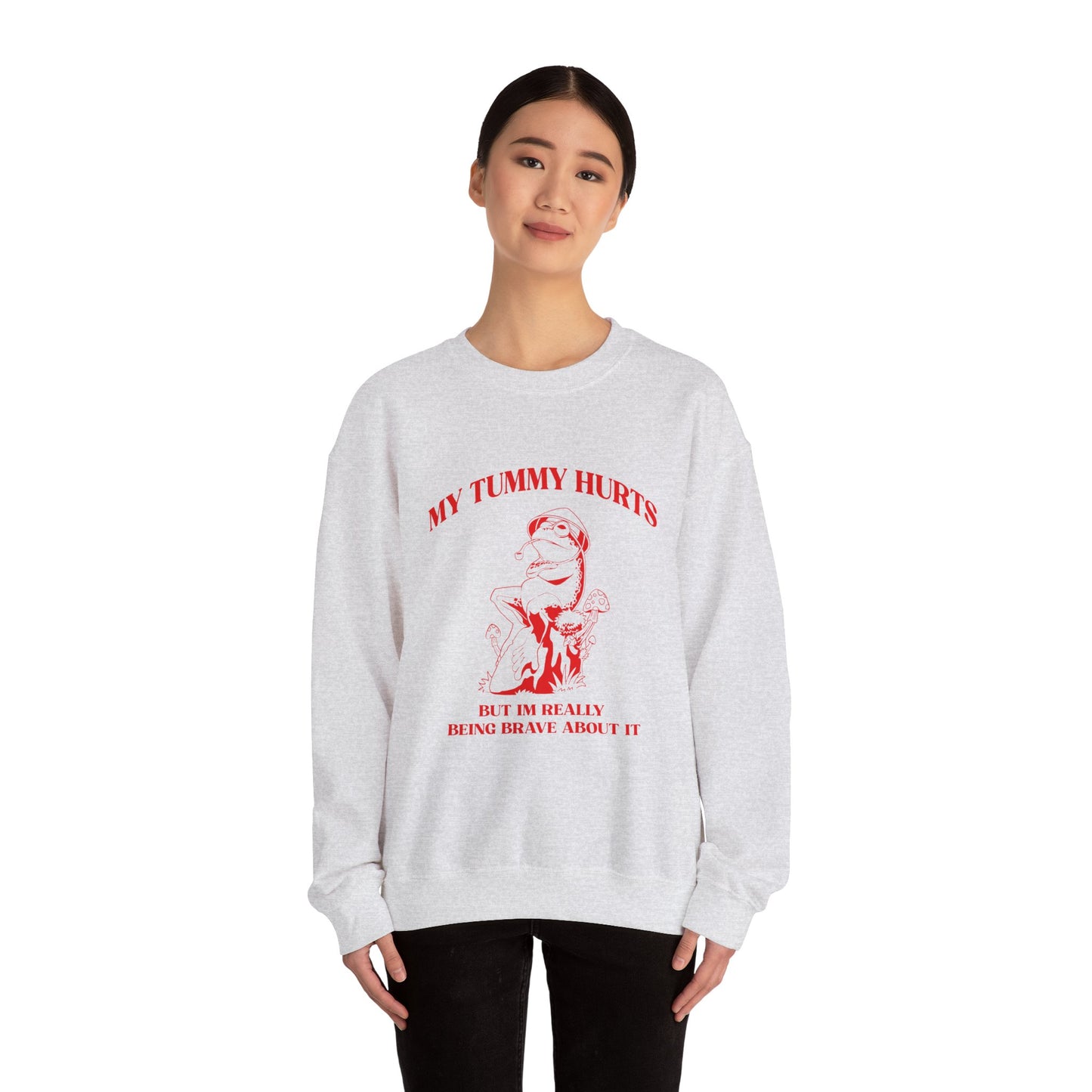 My Tummy Hurts But Im Really Being Brave About It Sweatshirt, Funny Bravery Sweatshirt, Chronic Illness Sweatshirt, Frog Sweatshirt, T1583