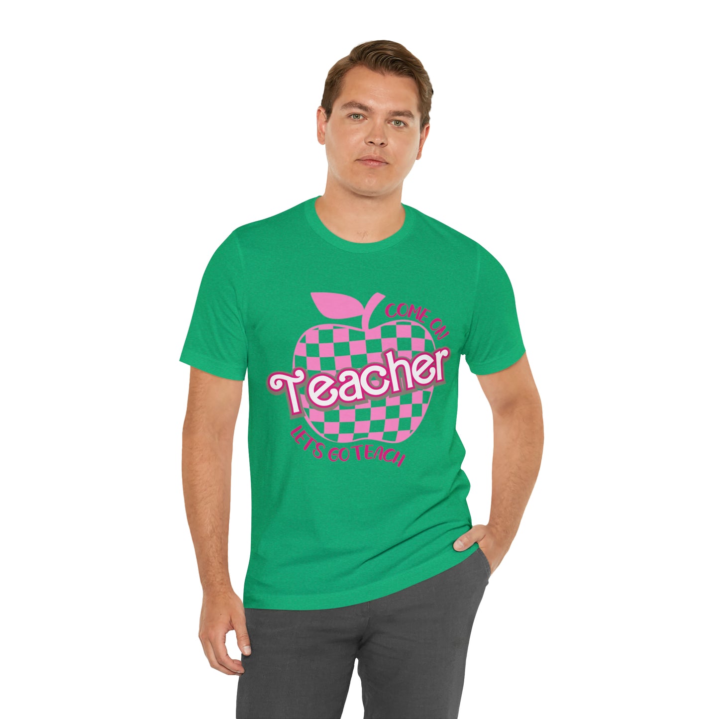 Come On Let's Go Teach Teacher Shirt, Trendy Teacher shirt, Retro Back to school, Teacher Appreciation Checkered Teacher Tee, T724
