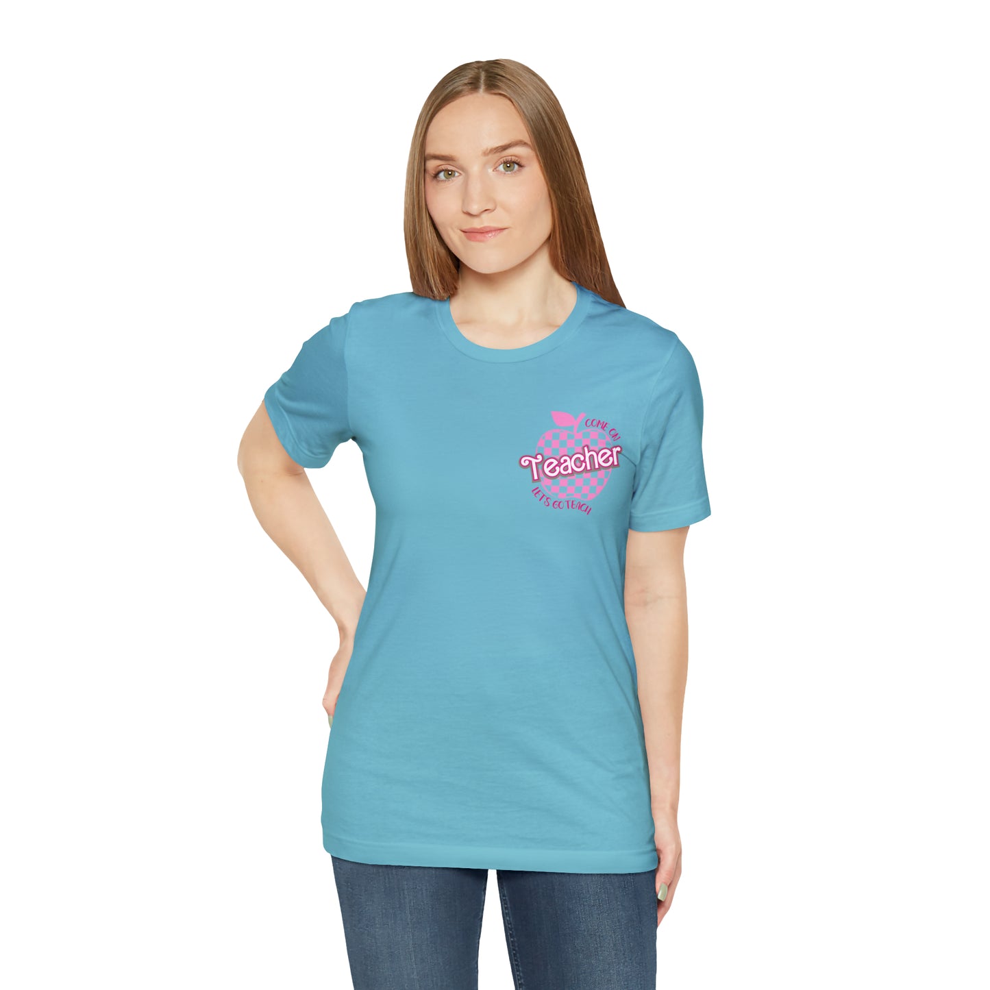 Come On Let's Go Teach Teacher Shirt, Trendy Teacher shirt, Retro Back to school, Teacher Appreciation Checkered Teacher Tee, T725