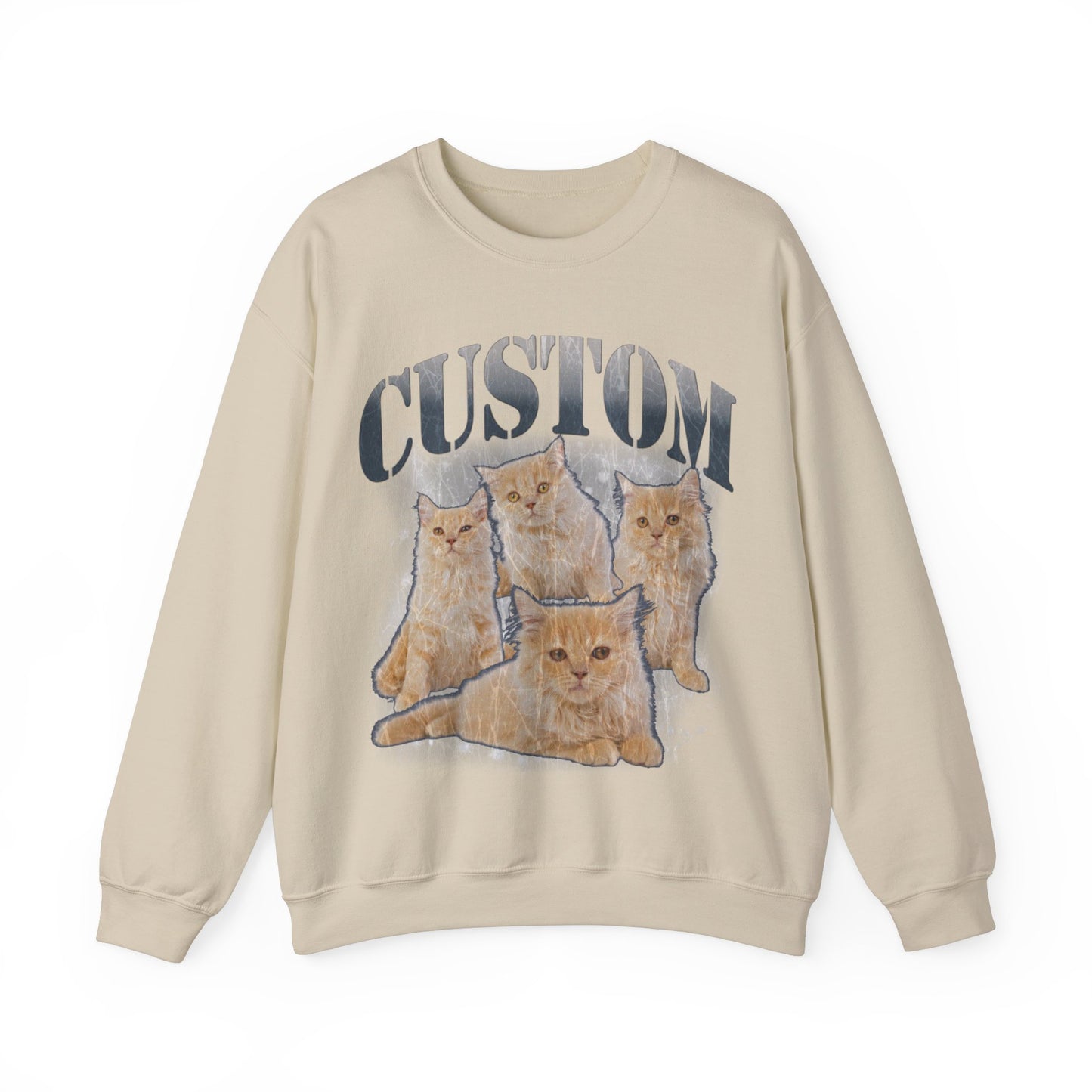 Retro Custom Cat Bootleg Tee, Custom Cat Sweatshirt, Custom Cat Lover Gift, Custom dog portrait, Vintage Funny Cat Sweatshirt, S1396