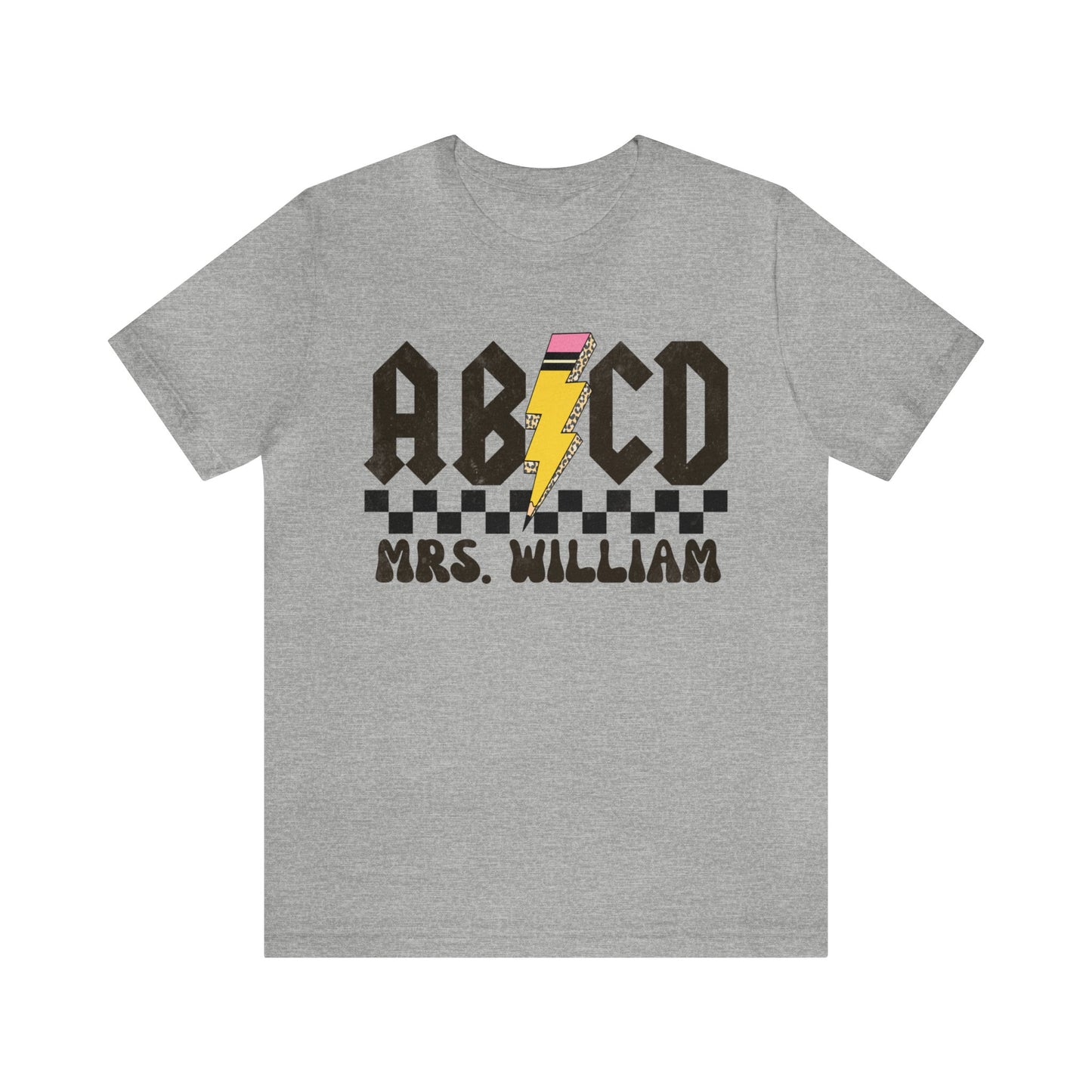 Custom Retro ABCD Teacher Name Shirts For Back to School, Teacher Appreciation Gift Customized Name Teacher TShirt Cute Trendy, T1219