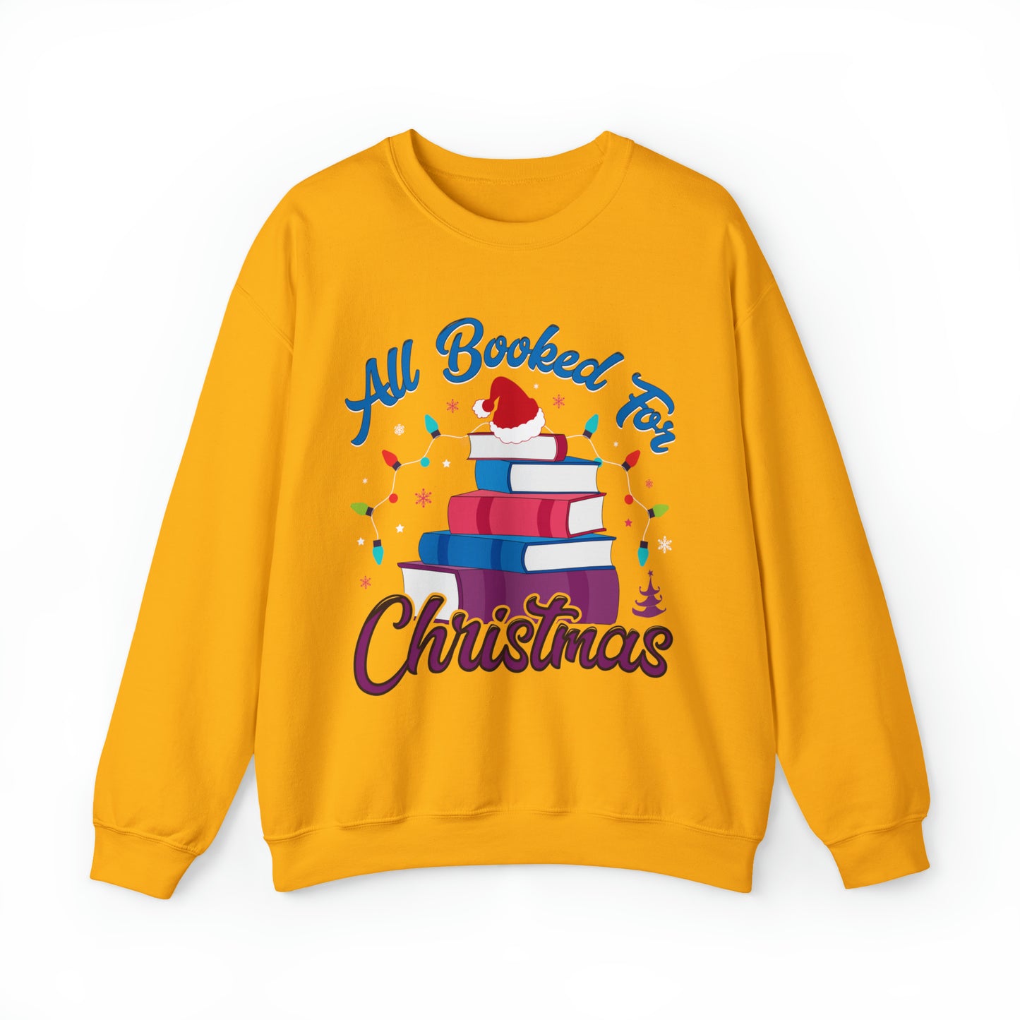 All Booked For Christmas Sweatshirt, Christmas Holiday Gift for Librarians, Books Christmas Tree Sweatshirt, Book Lover Sweatshirt, SW906