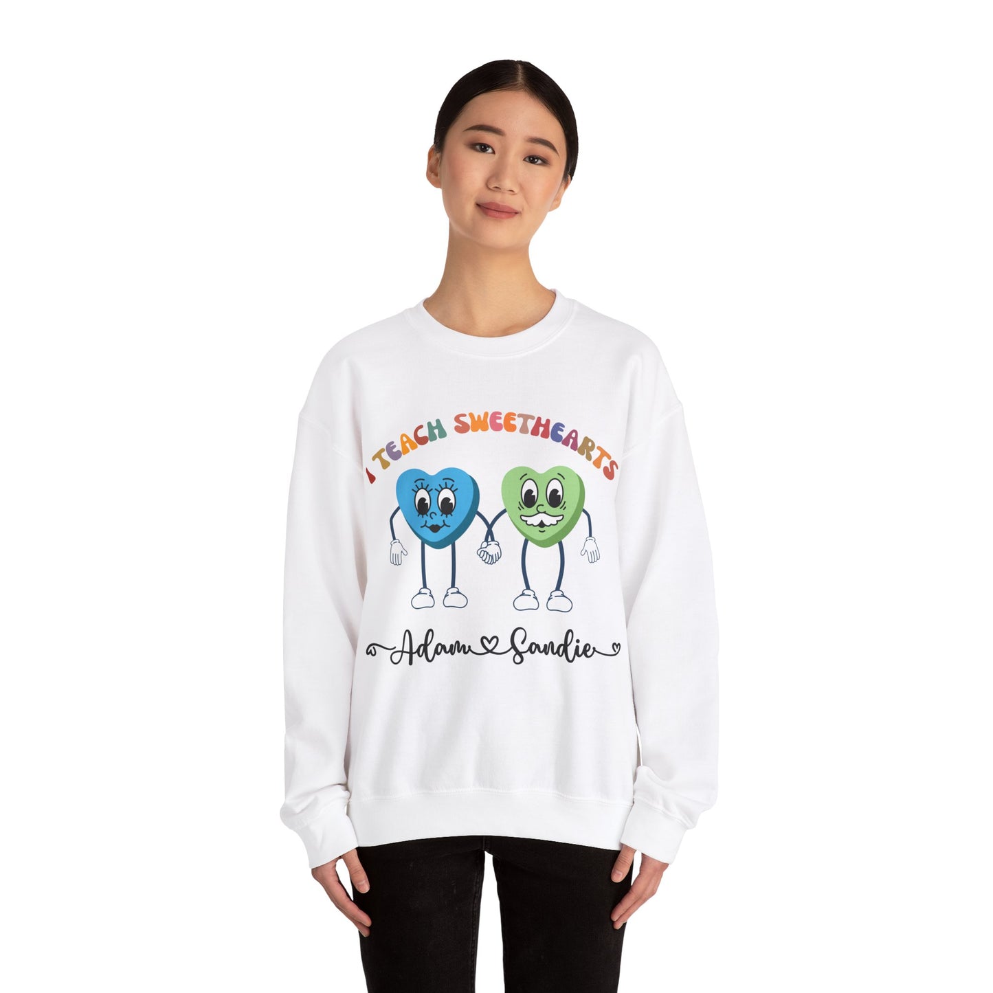 Personalized I Teach Sweethearts Valentines Day Sweatshirt Custom Teacher Valentine's Day Sweatshirt for Teacher, Gift for Hearts Day, S1275