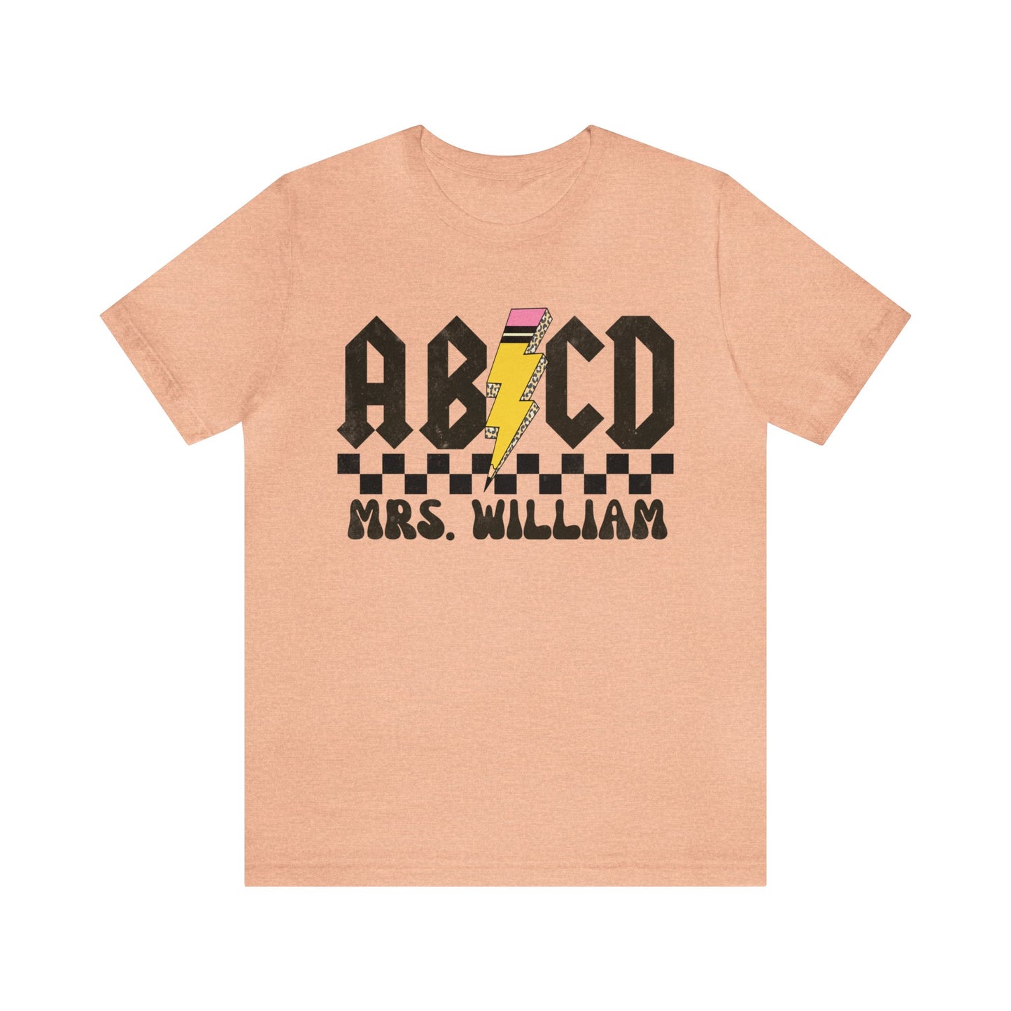 Custom Retro ABCD Teacher Name Shirts For Back to School, Teacher Appreciation Gift Customized Name Teacher TShirt Cute Trendy, T1219