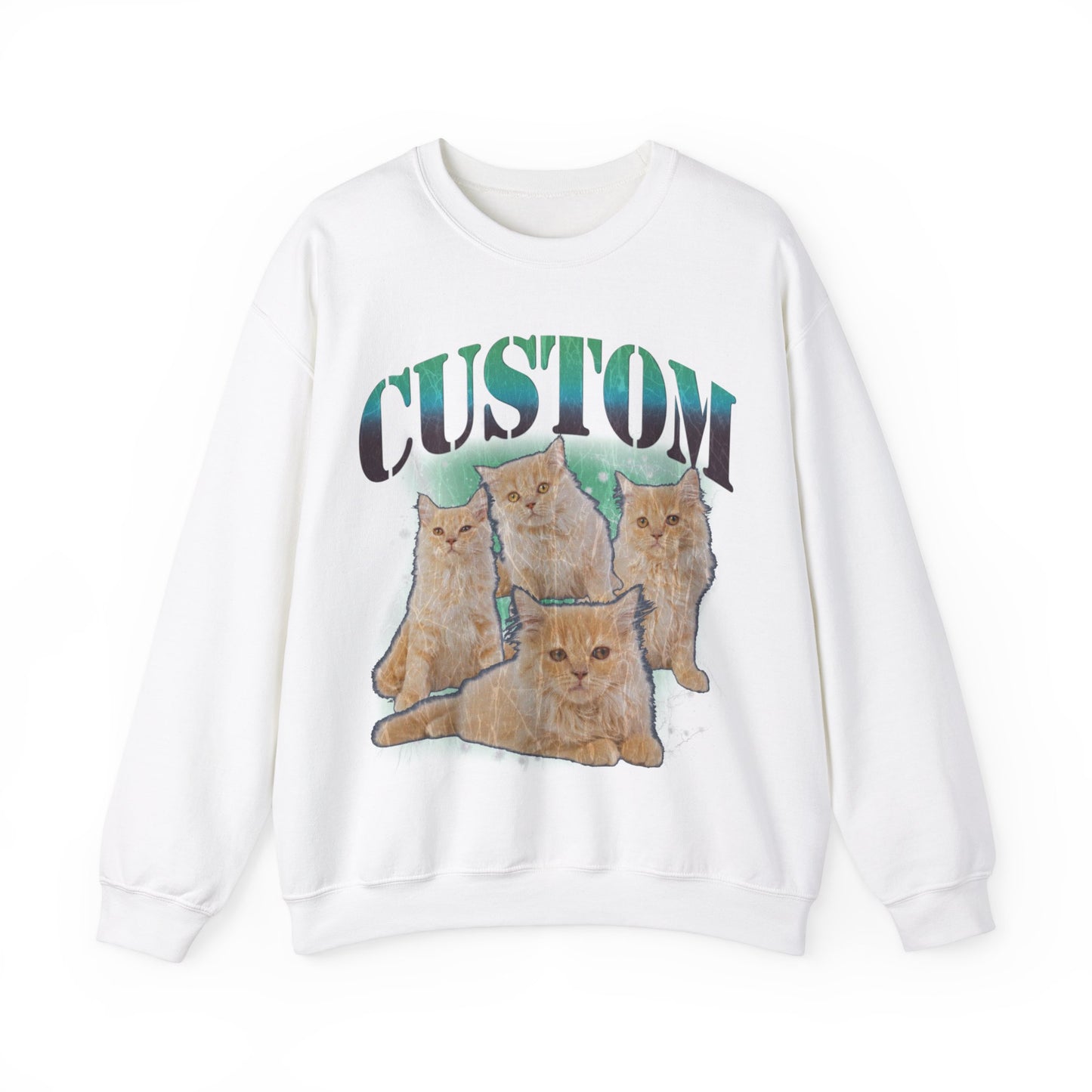 Retro Custom Cat Bootleg Tee, Custom Cat Sweatshirt, Custom Cat Lover Gift, Custom dog portrait, Vintage Funny Cat Sweatshirt, S1395