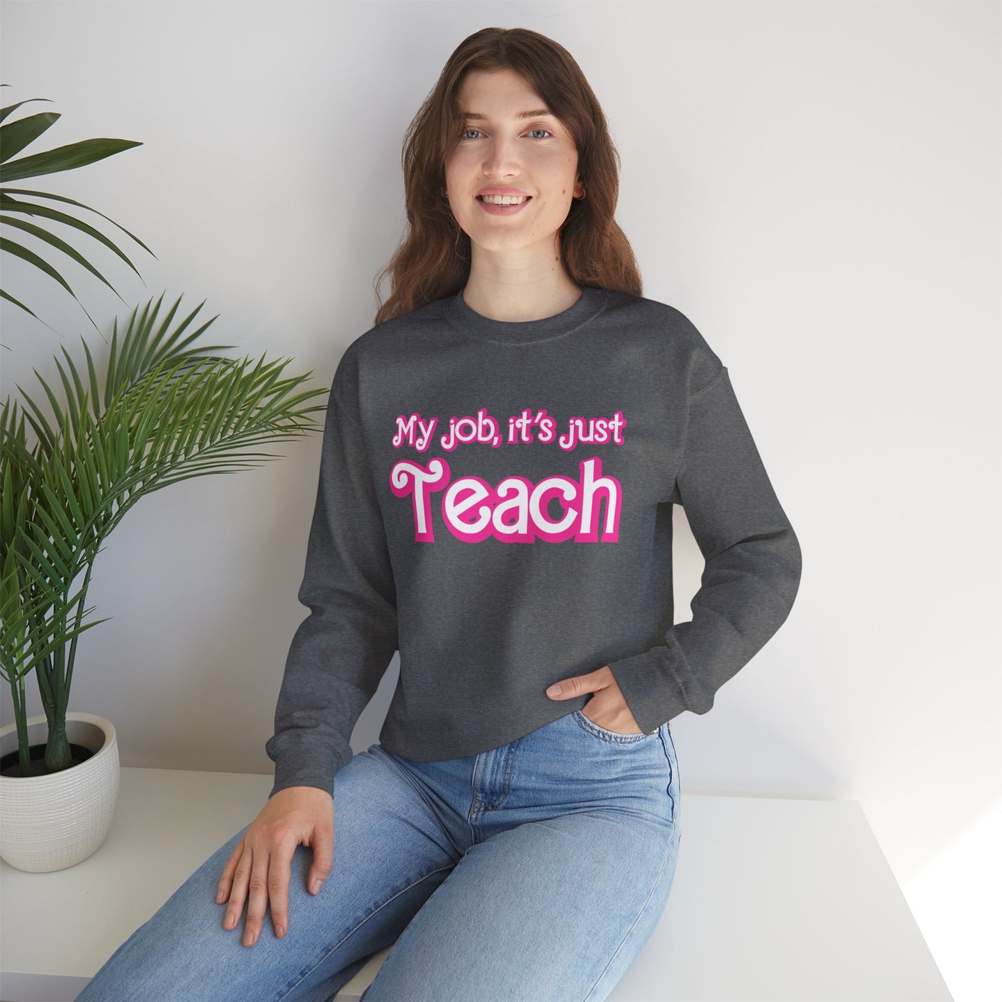 My Job is Teach Sweatshirt, Trendy Teacher Sweatshirt, Retro Back to school, Teacher Appreciation, Checkered Teacher Sweatshirt, S735