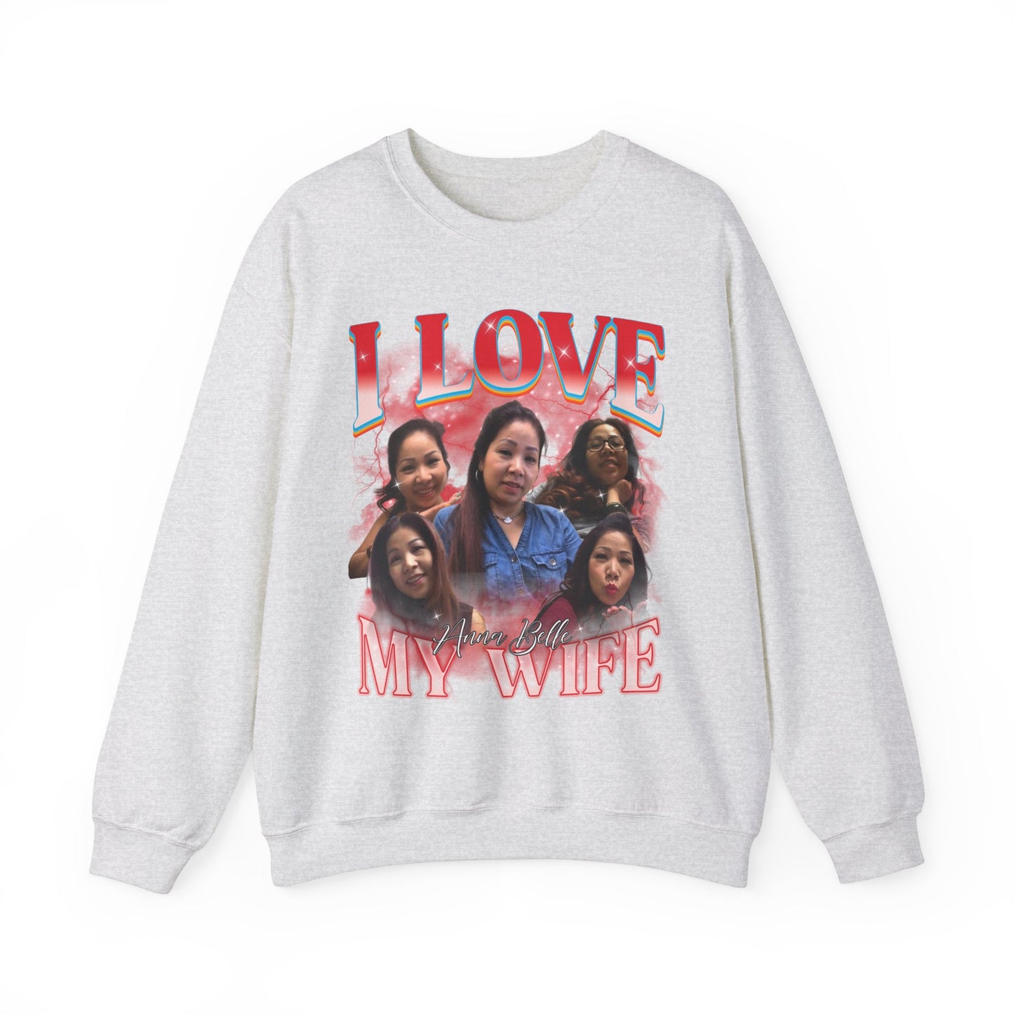 Custom Bootleg Rap Tee, I Love My Wife Sweatshirt, Custom Wife Photo Sweatshirt, Vintage Graphic 90s Tshirt, Valentine's Shirt Gift, SW1347