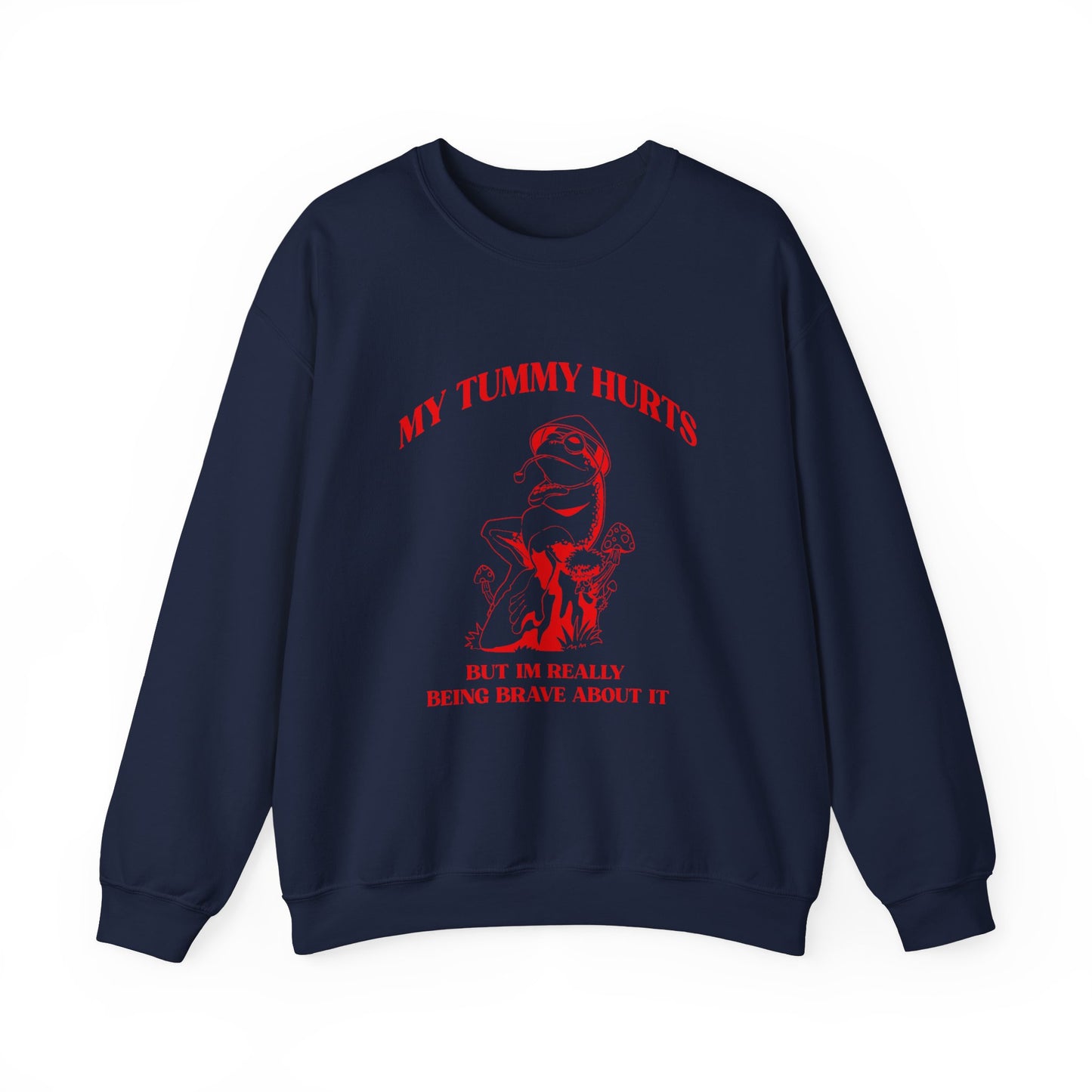 My Tummy Hurts But Im Really Being Brave About It Sweatshirt, Funny Bravery Sweatshirt, Chronic Illness Sweatshirt, Frog Sweatshirt, T1583
