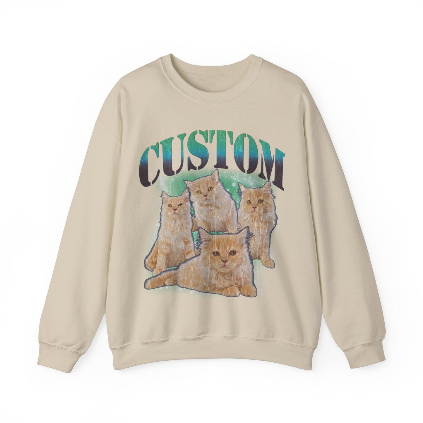 Retro Custom Cat Bootleg Tee, Custom Cat Sweatshirt, Custom Cat Lover Gift, Custom dog portrait, Vintage Funny Cat Sweatshirt, S1395