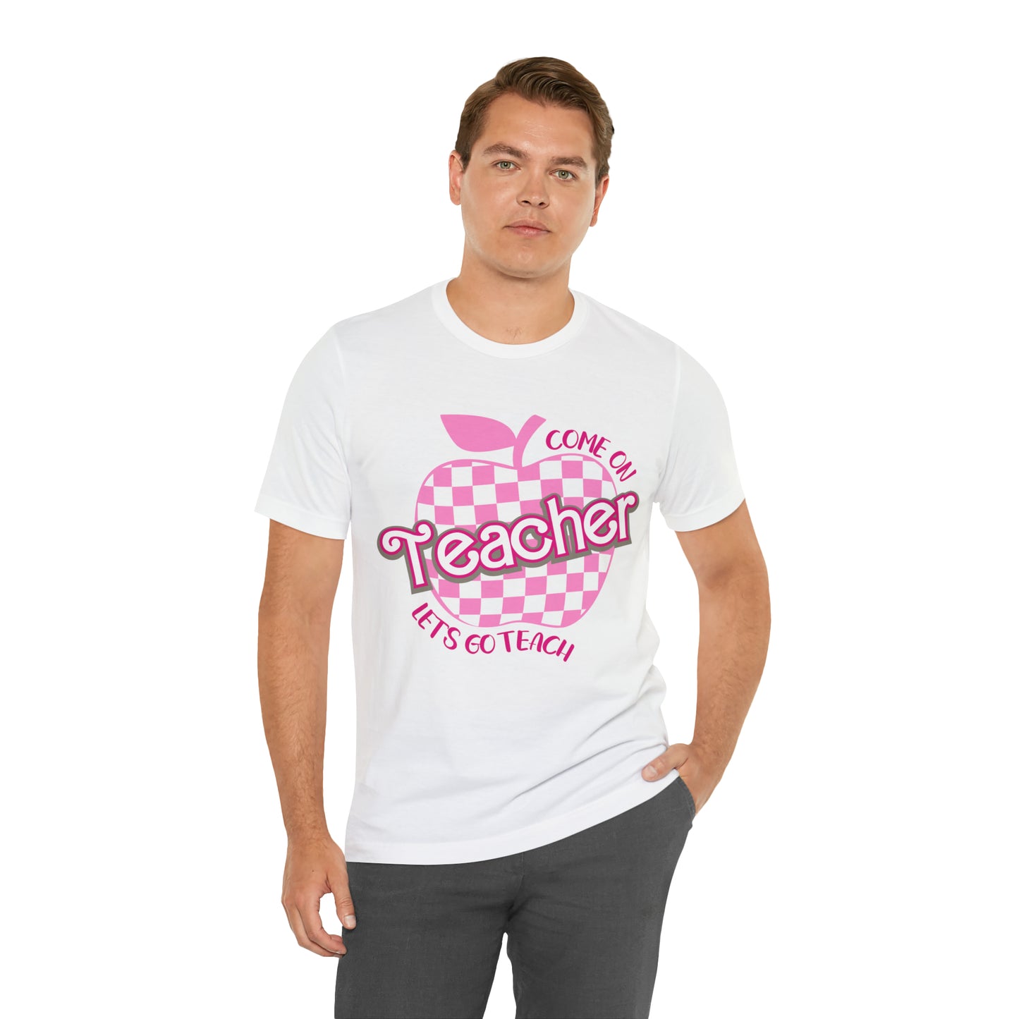 Come On Let's Go Teach Teacher Shirt, Trendy Teacher shirt, Retro Back to school, Teacher Appreciation Checkered Teacher Tee, T724