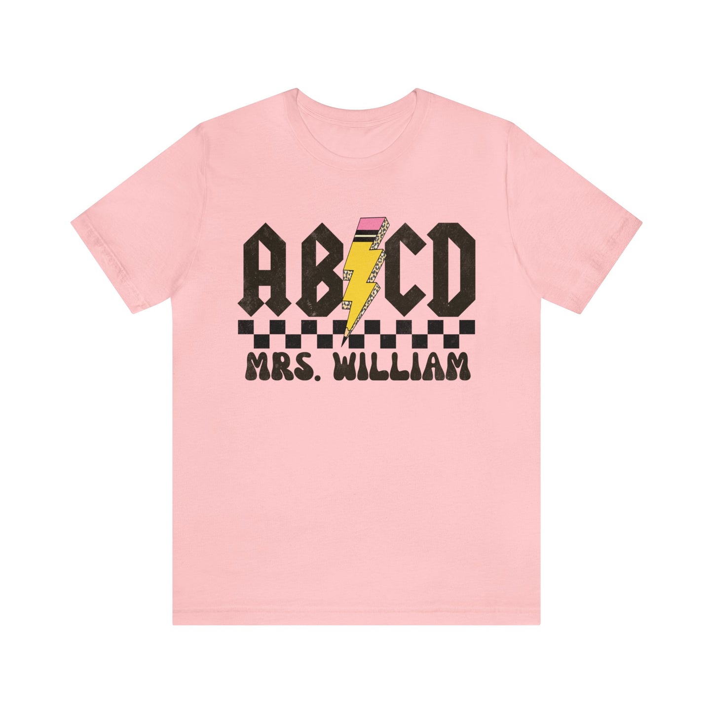 Custom Retro ABCD Teacher Name Shirts For Back to School, Teacher Appreciation Gift Customized Name Teacher TShirt Cute Trendy, T1219