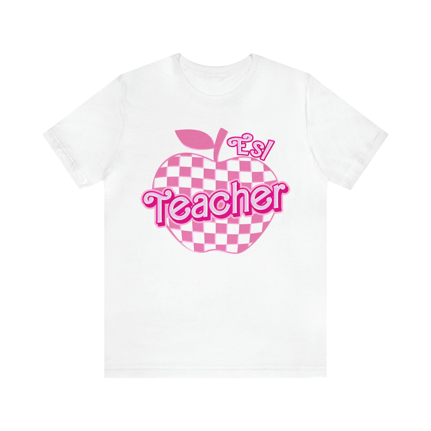 Esl teacher shirt, Pink Teacher Shirts, Teacher Appreciation Checkered Tee, Gifts for Teachers, Retro Teacher Shirt, Teacher Era, T800