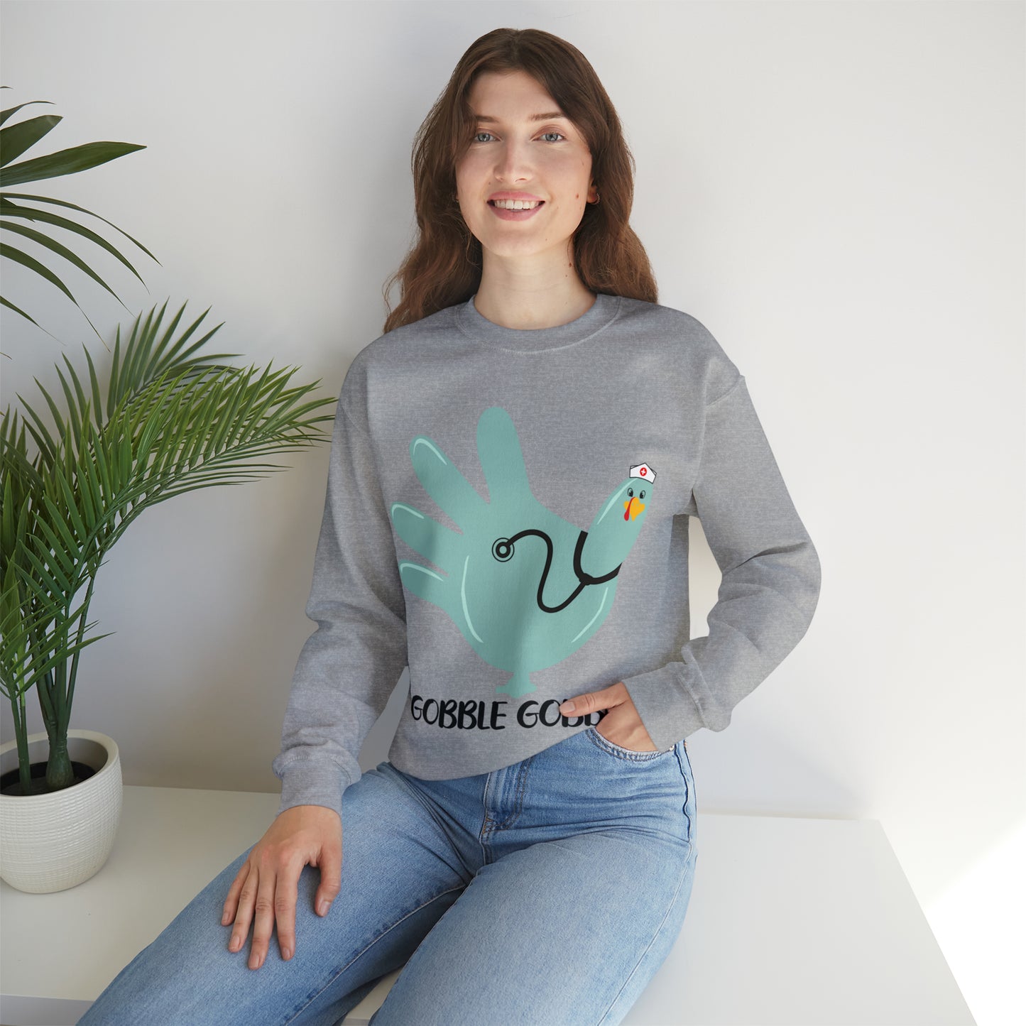 Gobble gobble turkey sweatshirt, Thanksgiving nurse sweatshirt, Rn Nursing student gift, Er department sweatshirt, Oncology nurse gift, S864