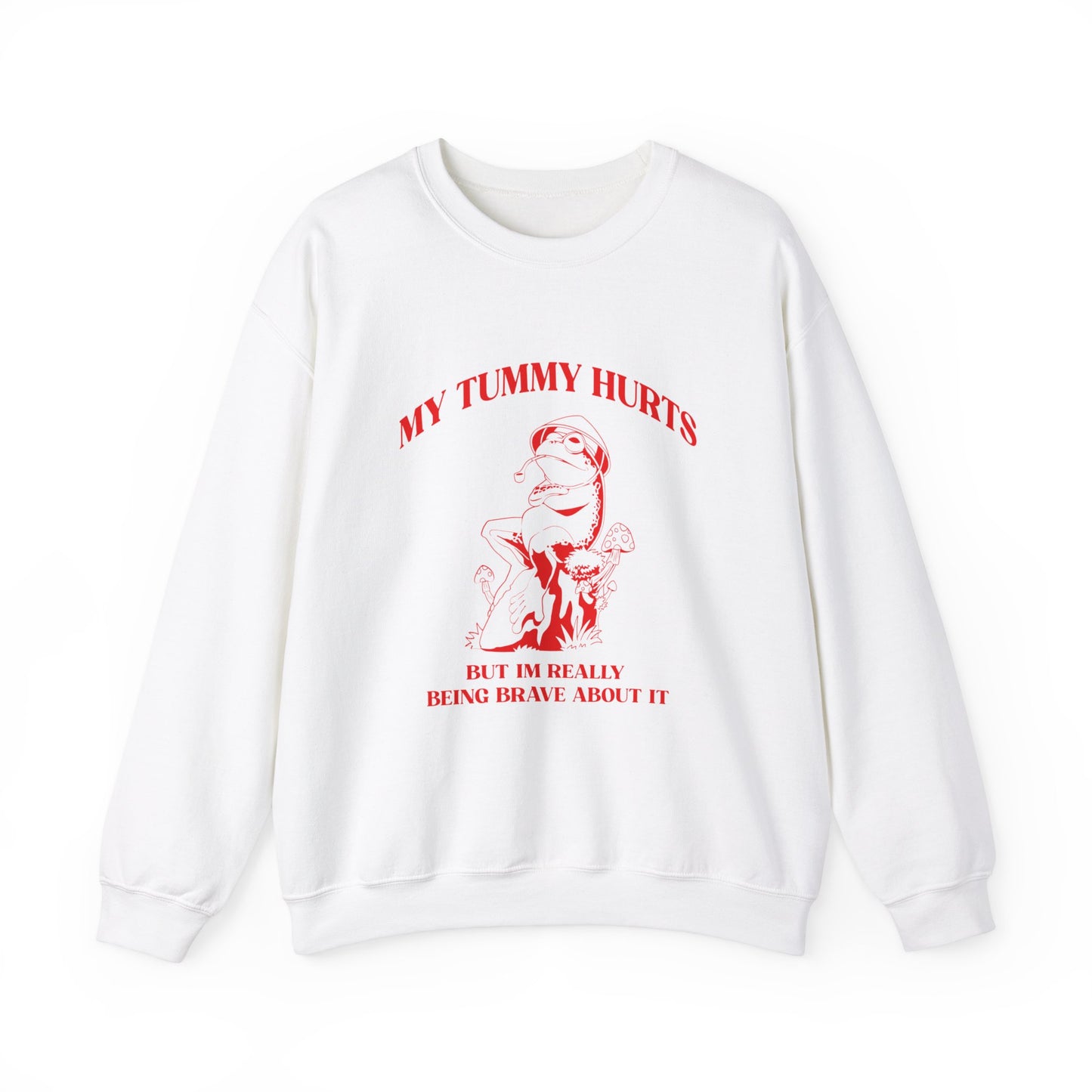 My Tummy Hurts But Im Really Being Brave About It Sweatshirt, Funny Bravery Sweatshirt, Chronic Illness Sweatshirt, Frog Sweatshirt, T1583