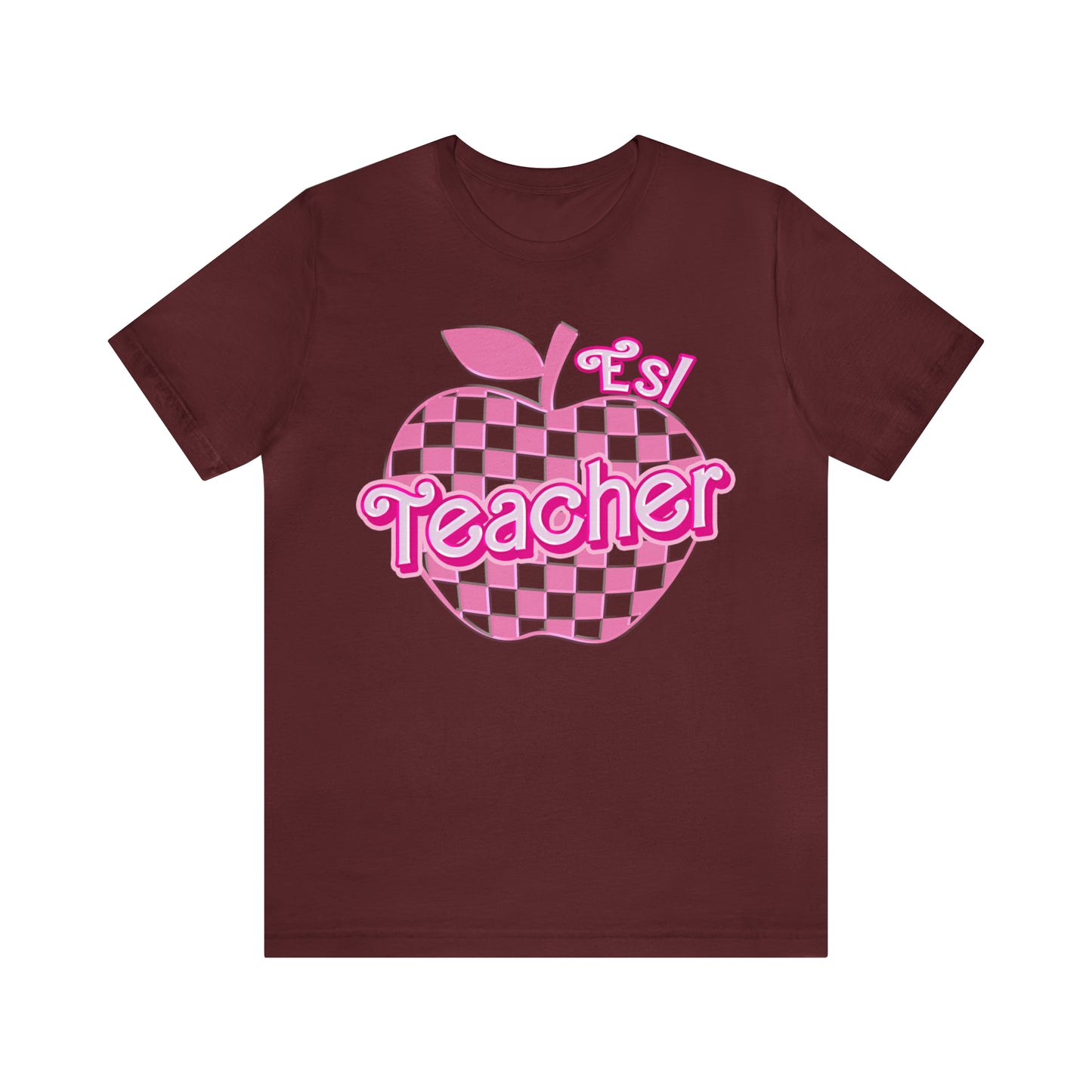 Esl teacher shirt, Pink Teacher Shirts, Teacher Appreciation Checkered Tee, Gifts for Teachers, Retro Teacher Shirt, Teacher Era, T800