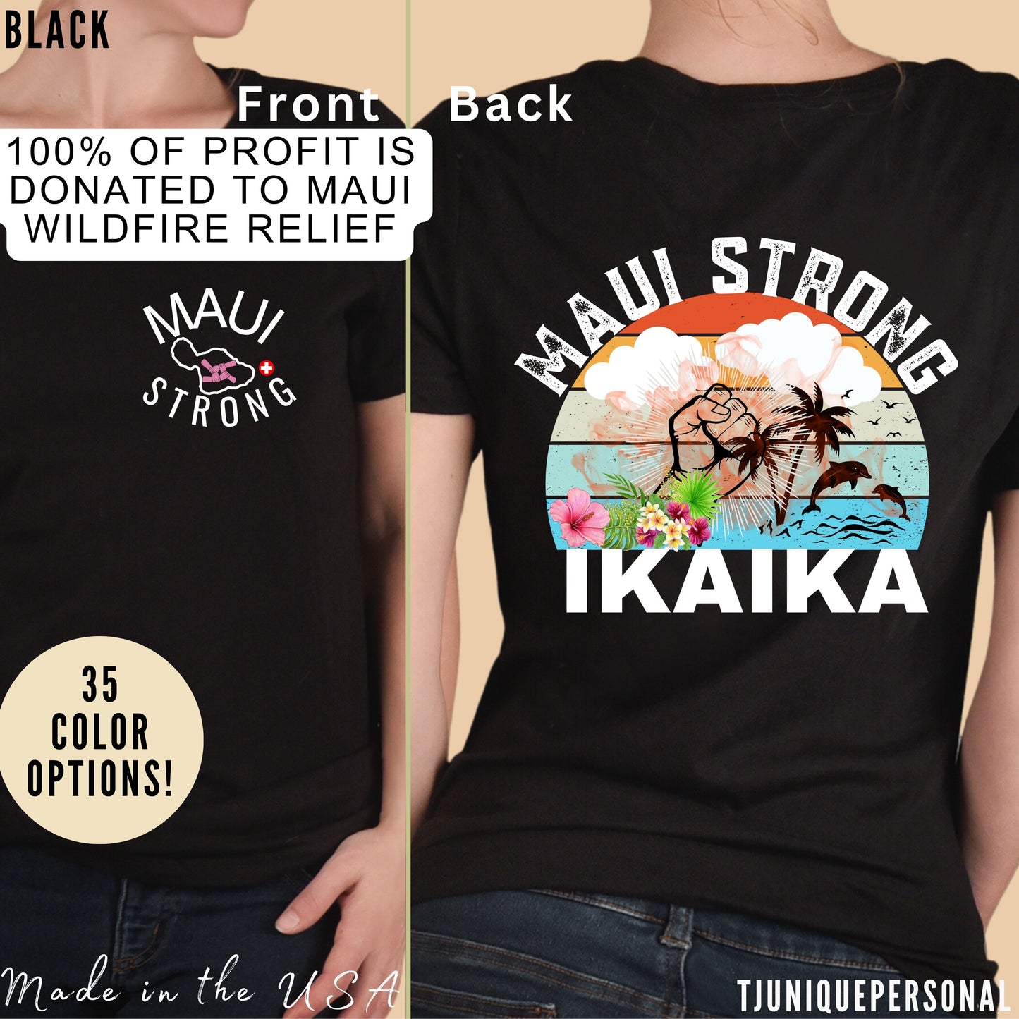 Maui Strong Shirt, All Profits will be Donated, Support for Hawaii Fire Victims, Maui Wildfire Relief, Hawaii Fires, Lahaina Fires, T615
