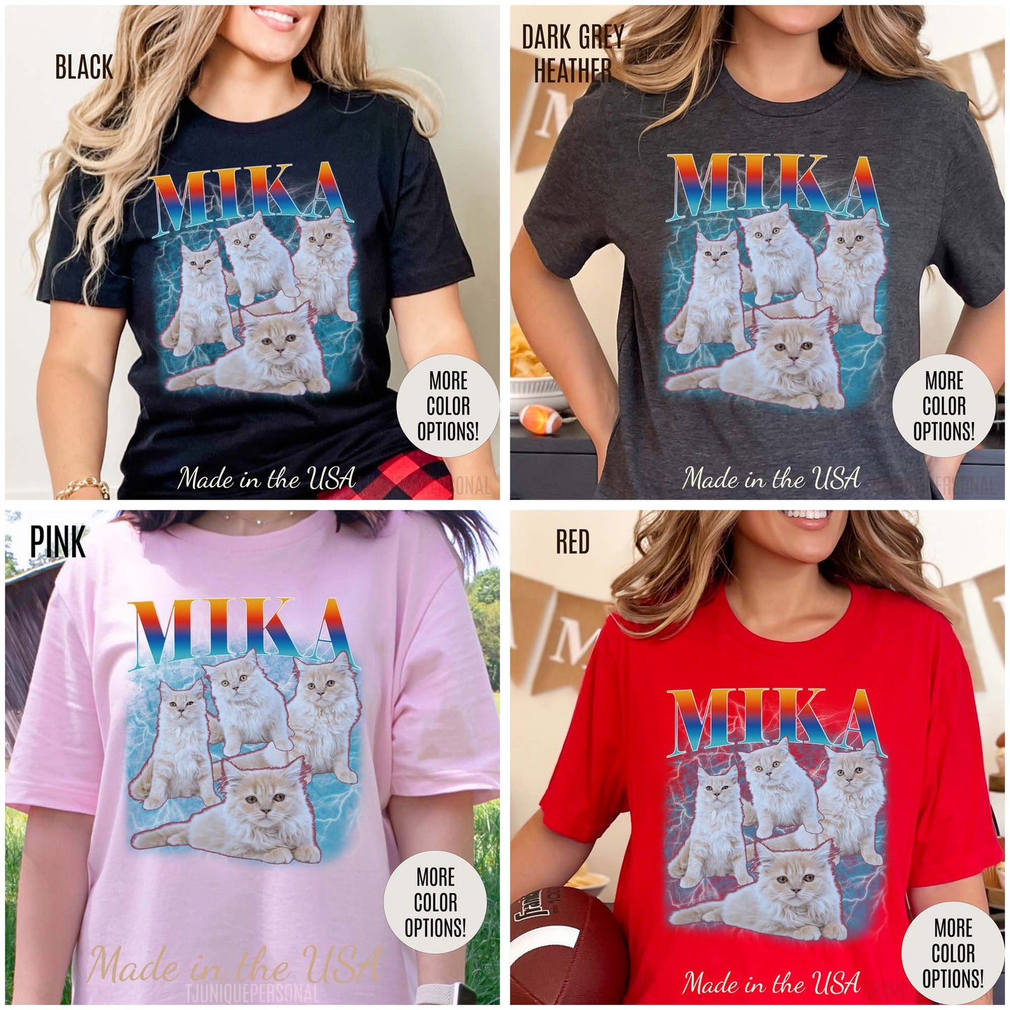 Pet Custom Vintage Shirt, Custom Bootleg Rap Tee Cat, Cat Bootleg Retro 90's Tee Gift For Her, Customize Pet Shirts, T1333