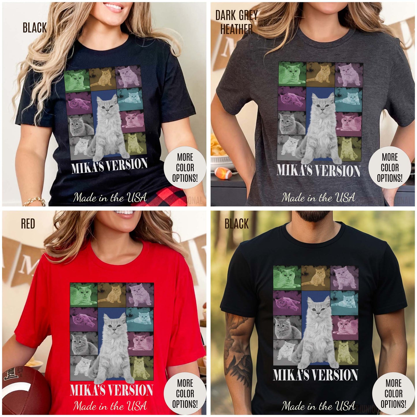 Custom Eras Tour Cat's Version shirt, Custom Dog Cat Shirt, Custom Pet Portrait Shirt, T1341