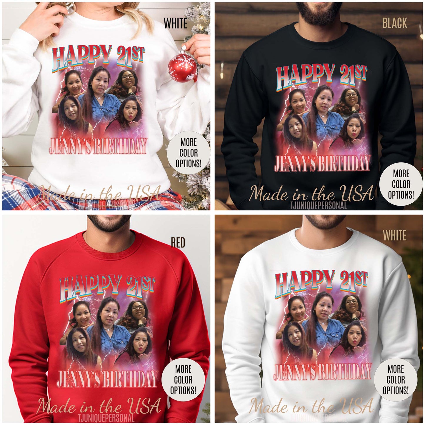 Custom 21st birthday sweatshirt, Custom Bootleg Rap sweatshirt, 21st birthday gifts, Vintage Graphic Sweatshirt, 18th birthday gift, S1447