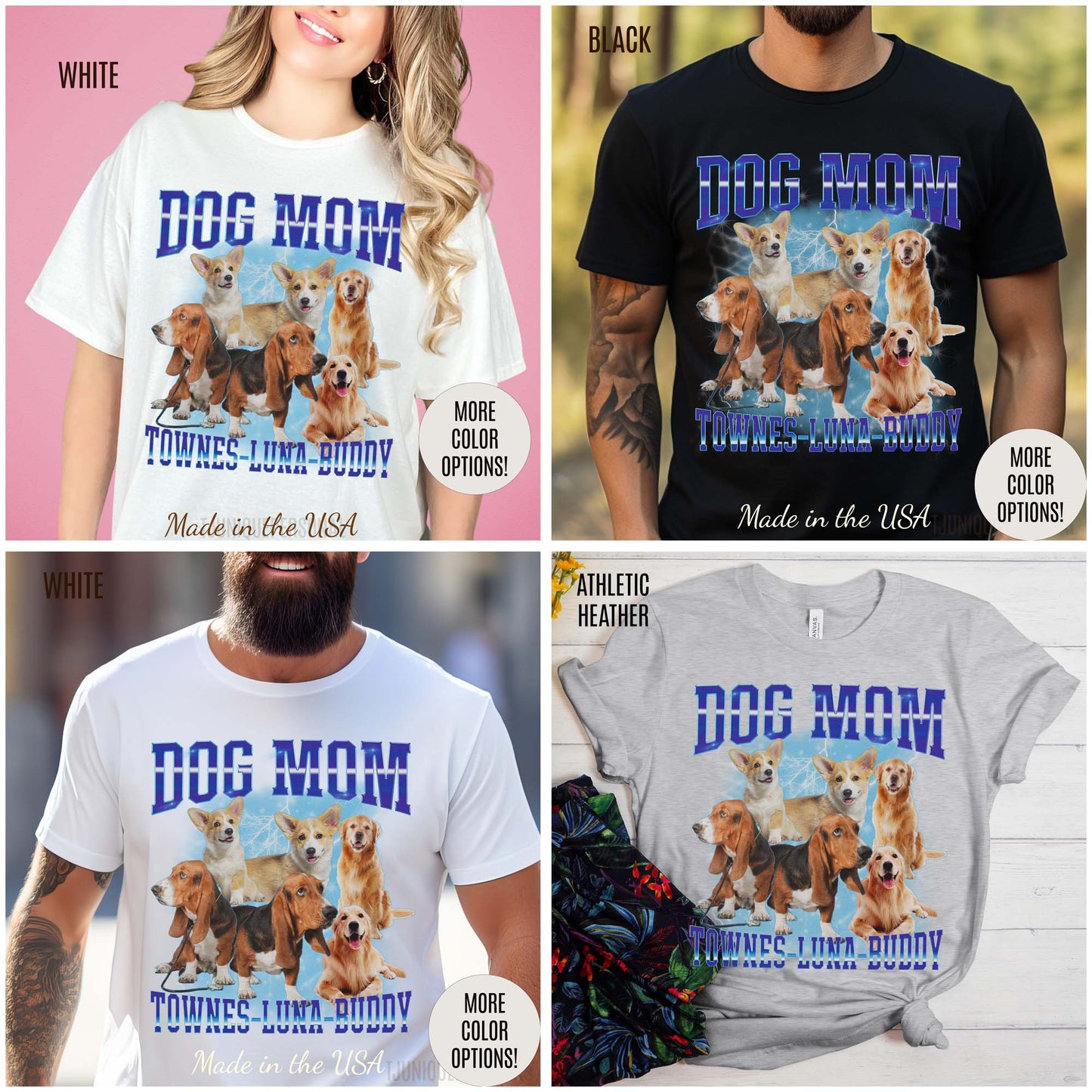 Custom Retro Dog Bootleg Shirt, Dog Mom Shirt, Dog Bootleg Retro 90's Tee, Custom Pet Photo, Custom Pet Portrait, Pet Lovers Gift, T1428