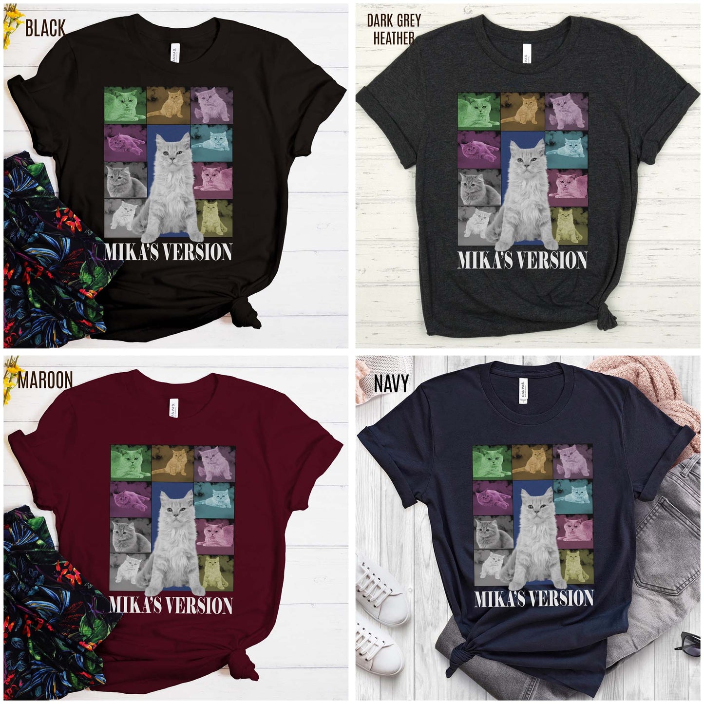 Custom Eras Tour Cat's Version shirt, Custom Dog Cat Shirt, Custom Pet Portrait Shirt, T1341