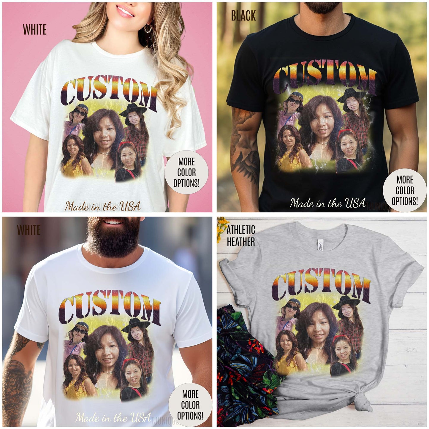 Retro Custom Bootleg Rap Tee, Custom Cat Shirt, Custom Cat Lover Gift, Custom Retro Portrait Shirt, Vintage Funny Bootleg Shirt, T1398