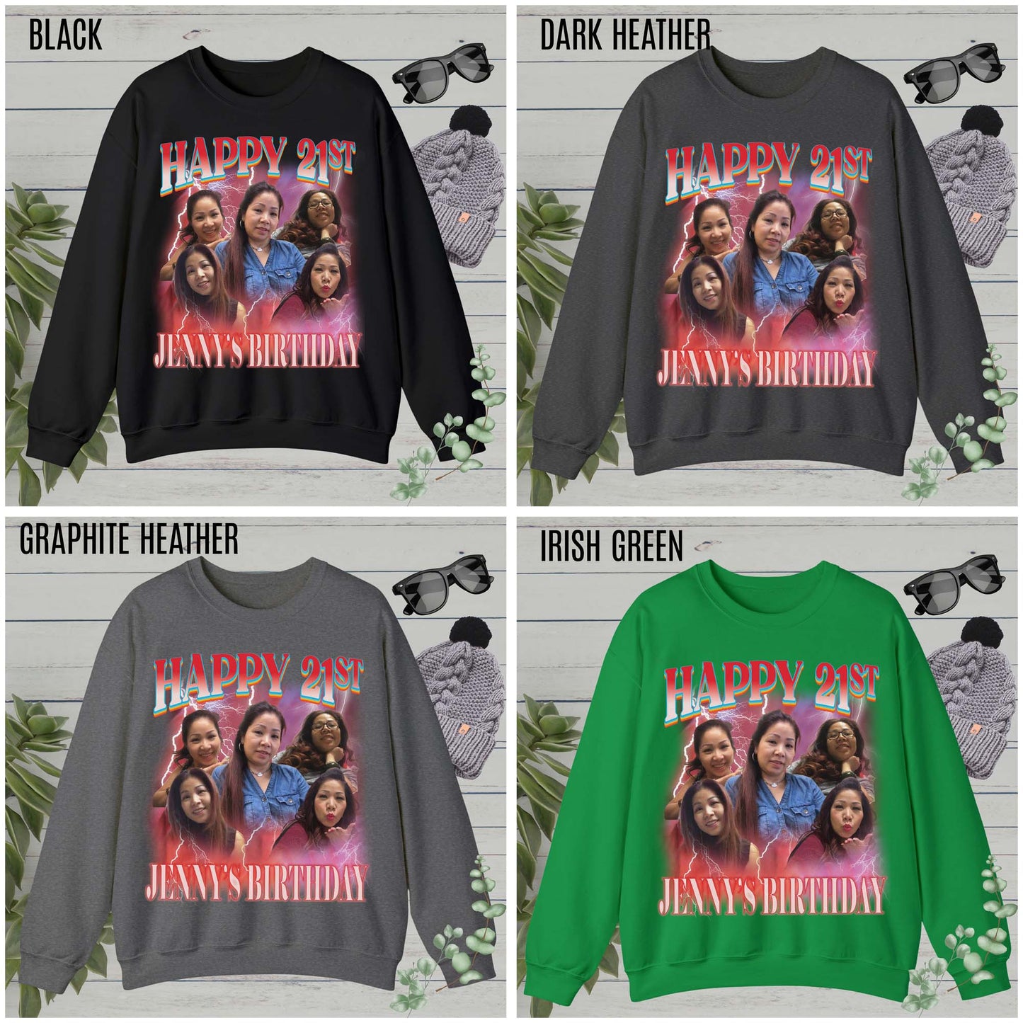 Custom 21st birthday sweatshirt, Custom Bootleg Rap sweatshirt, 21st birthday gifts, Vintage Graphic Sweatshirt, 18th birthday gift, S1447