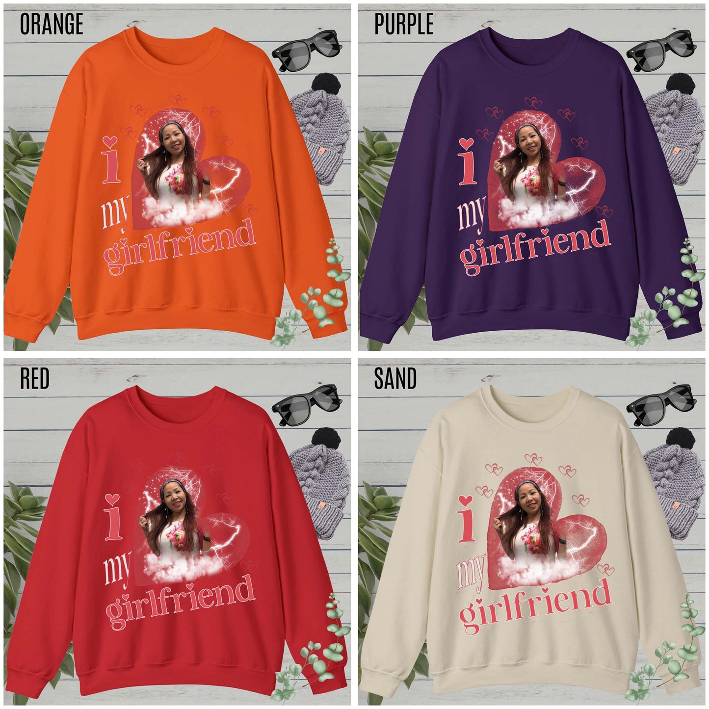 I Love My Girlfriend Sweatshirt Custom Picture, I Love My Girlfriend Custom Photo Sweatshirt, I Love My Girlfriend Sweatshirt Custom, SW1342
