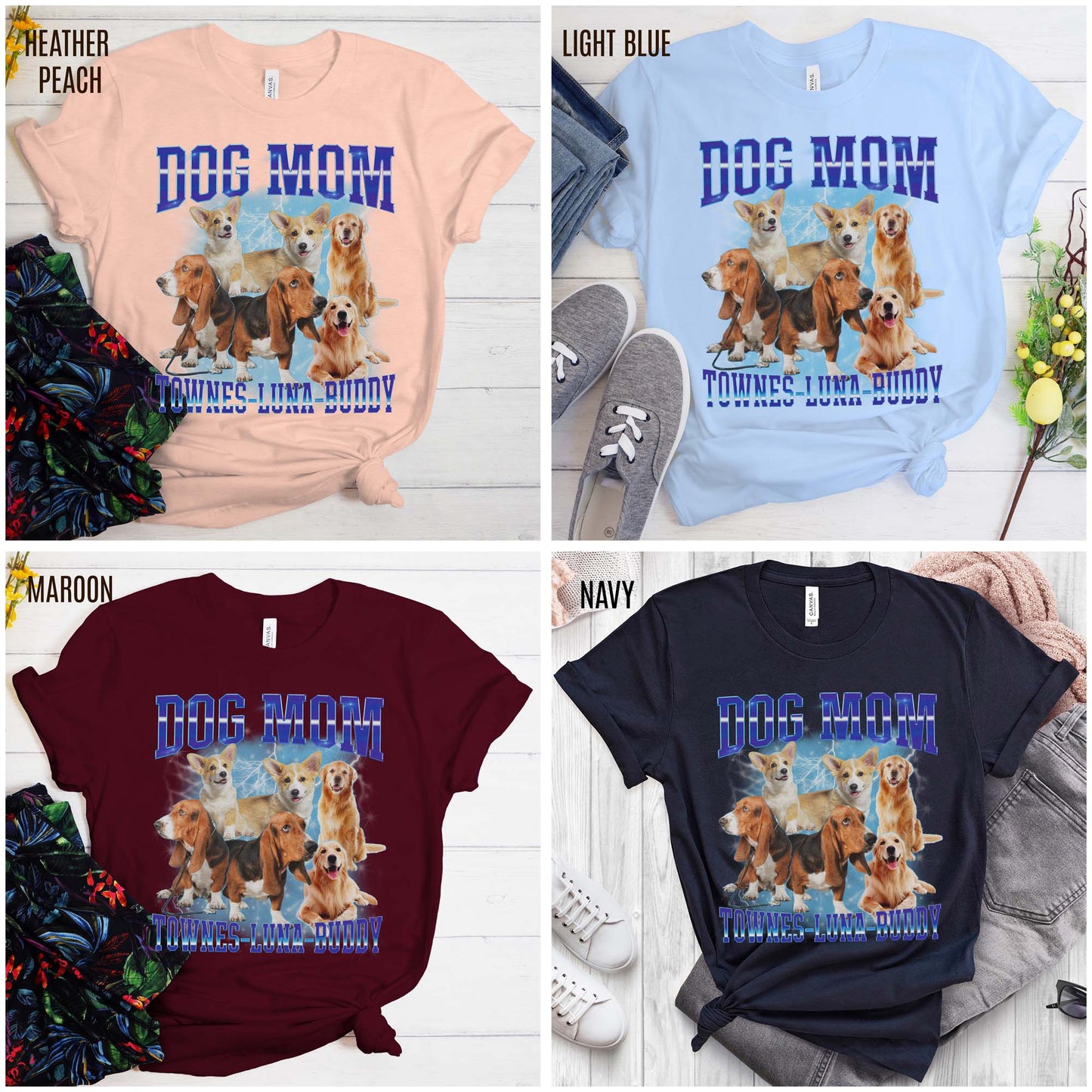 Custom Retro Dog Bootleg Shirt, Dog Mom Shirt, Dog Bootleg Retro 90's Tee, Custom Pet Photo, Custom Pet Portrait, Pet Lovers Gift, T1428
