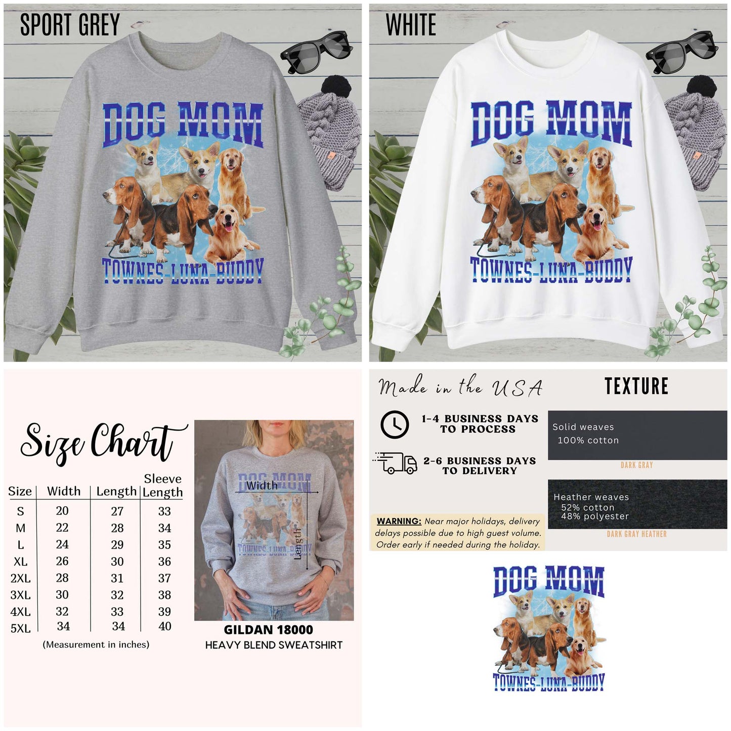 Custom Retro Dog Bootleg Sweatshirt, Dog Mom Sweatshirt, Dog Bootleg Retro 90's Sweatshirt, Custom Pet Photo, Custom Pet Portrait, S1428