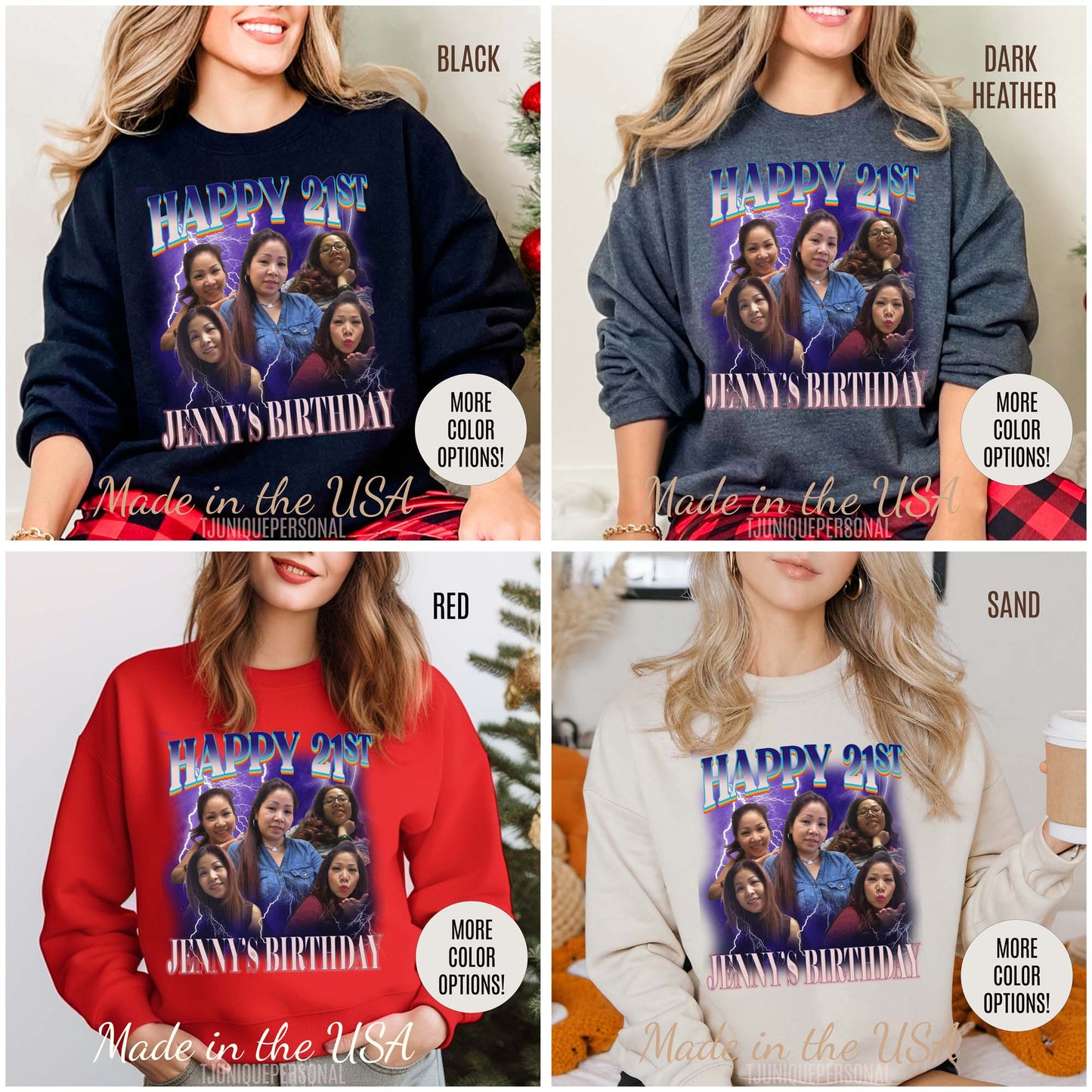 Custom 21st birthday sweatshirt, Custom Bootleg Rap sweatshirt, 21st birthday gifts, Vintage Graphic Sweatshirt, 18th birthday gift, S1448