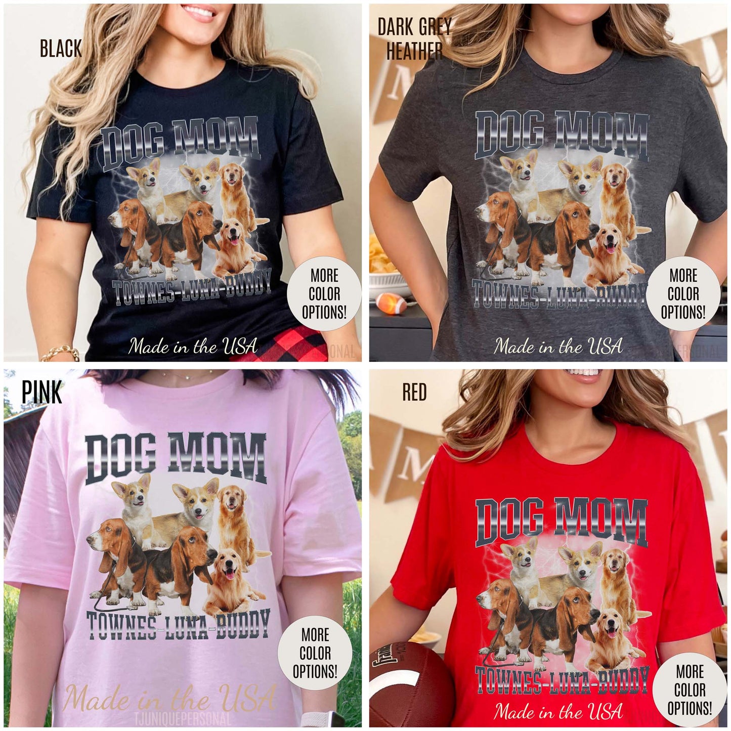Custom Retro Dog Bootleg Shirt, Dog Mom Shirt, Dog Bootleg Retro 90's Tee, Custom Pet Photo, Custom Pet Portrait, Pet Lovers Gift, T1429
