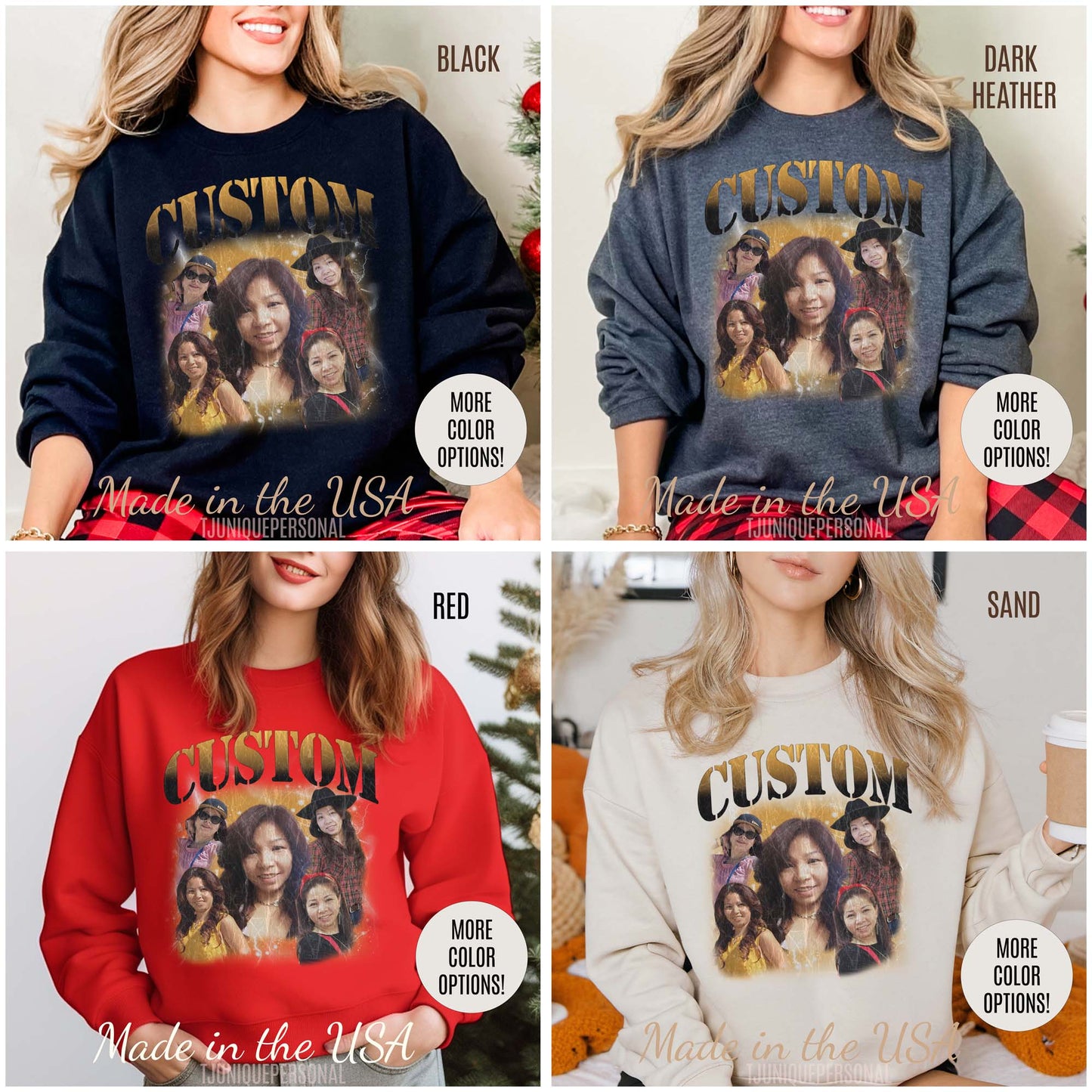 Retro Custom Bootleg Rap Sweatshirt, Custom Cat Lover Gift, Custom Retro Portrait Sweatshirt, Vintage Funny Bootleg Sweatshirt, S1400