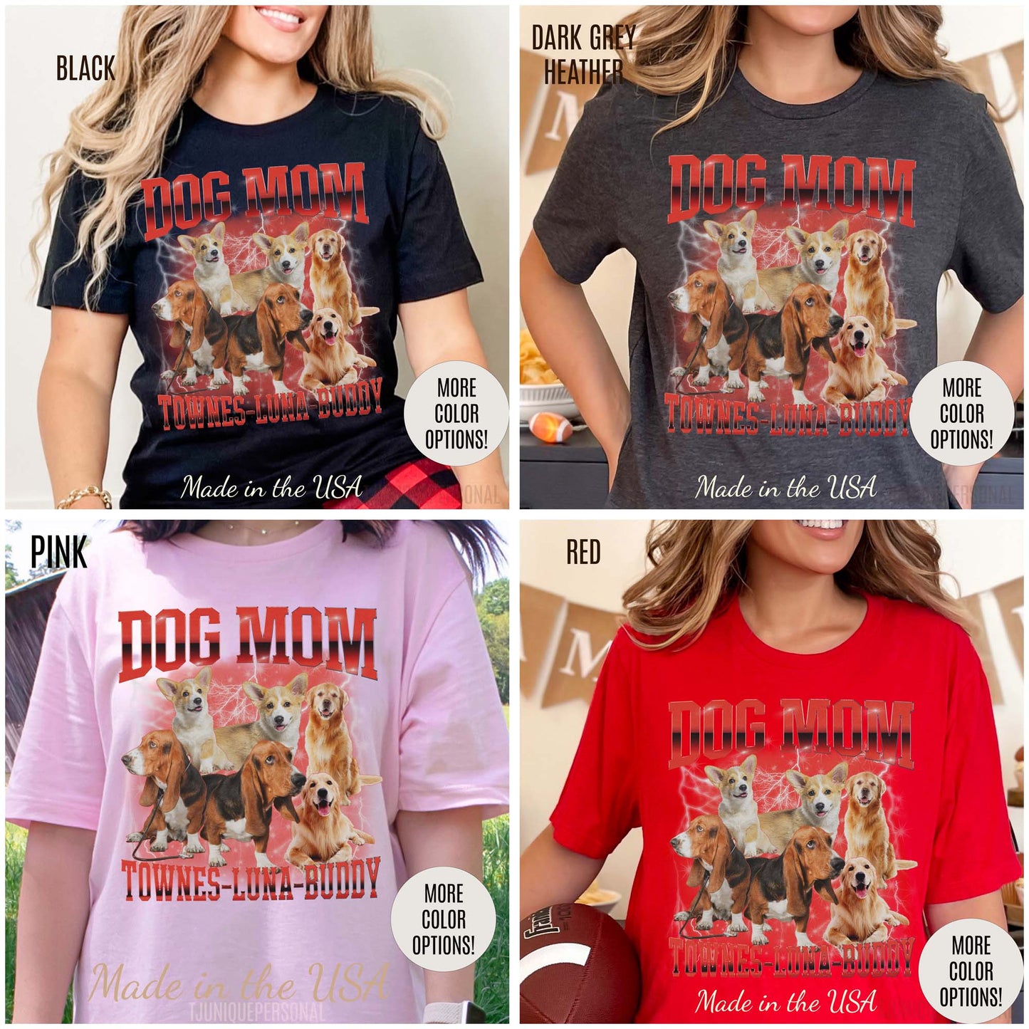Custom Retro Dog Bootleg Shirt, Dog Mom Shirt, Dog Bootleg Retro 90's Tee, Custom Pet Photo, Custom Pet Portrait, Pet Lovers Gift, T1430