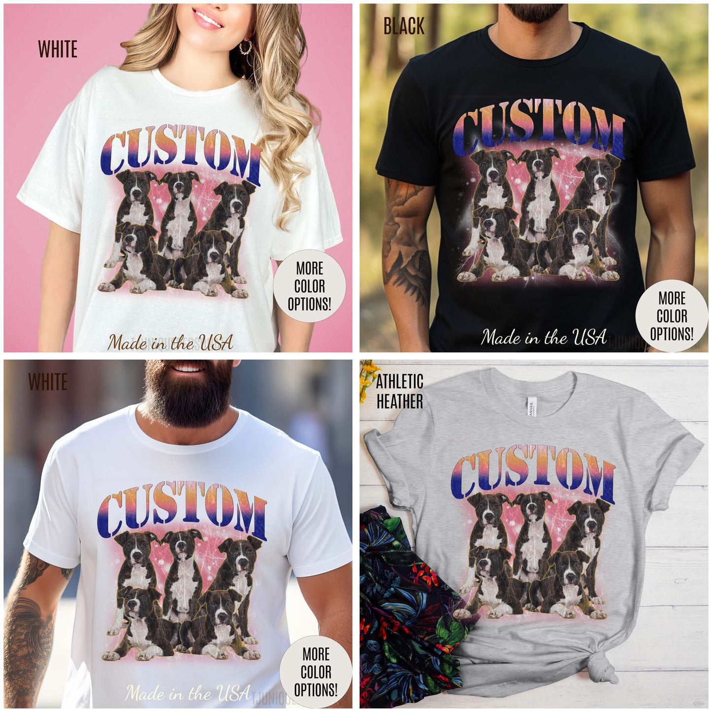 Retro Custom Your Own Bootleg Tee, Custom Cat Bootleg Tee, Custom Dog Bootleg Tee, Custom dog portrait, Vintage Graphic 90s Tshirt, T1392