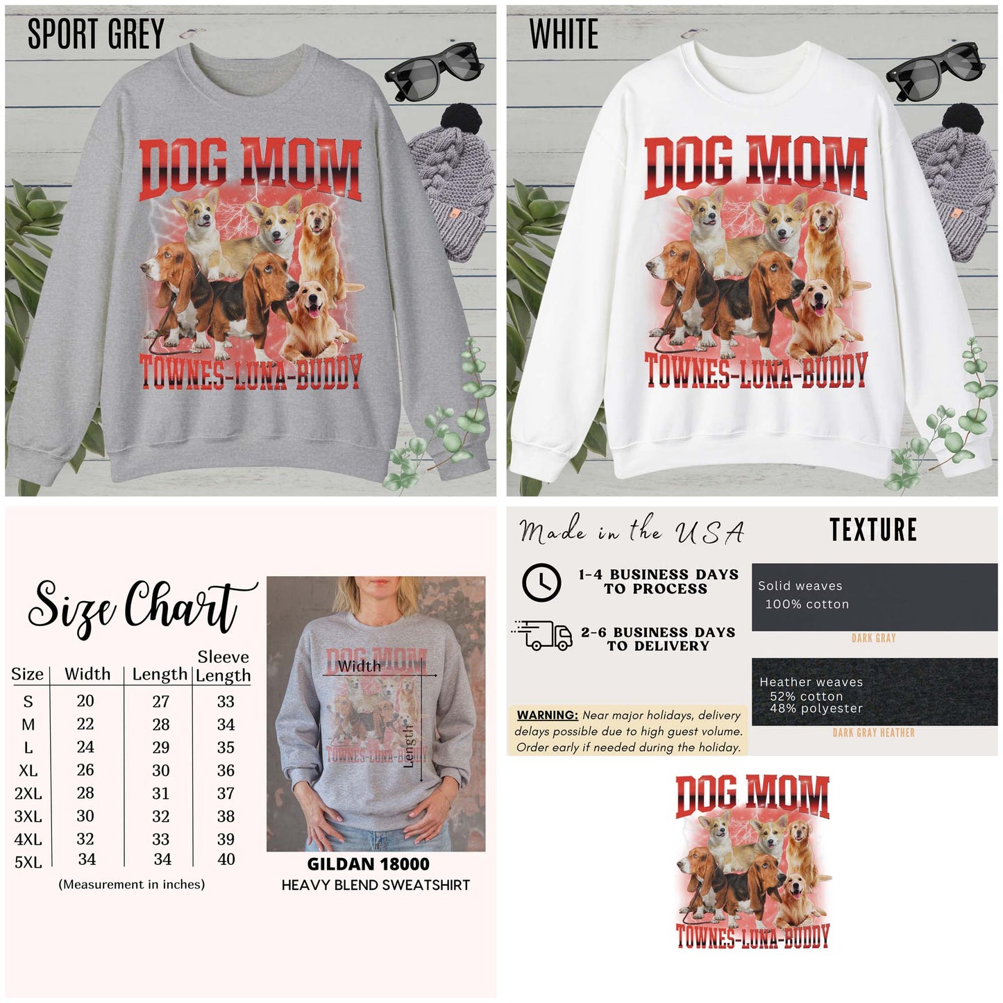 Custom Retro Dog Bootleg Sweatshirt, Dog Mom Sweatshirt, Dog Bootleg Retro 90's Sweatshirt, Custom Pet Photo, Custom Pet Portrait, S1430