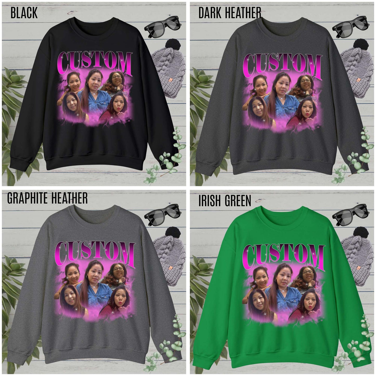 Custom Your Own Bootleg Tee, Retro Custom Bootleg Rap Tee, Custom Photo Sweatshirt, Insert Your Design Vintage Graphic 90s Sweatshirt, S1377