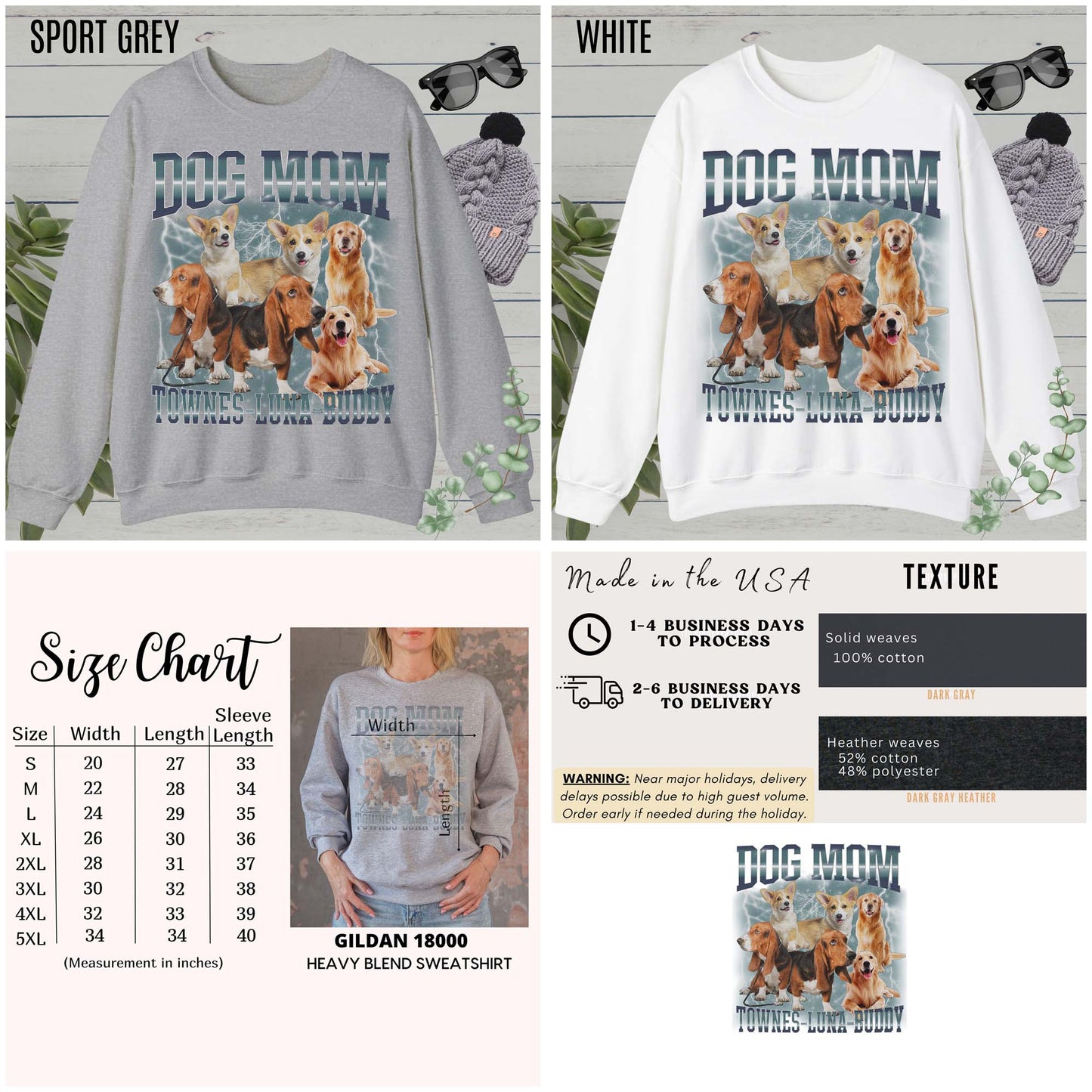 Custom Retro Dog Bootleg Sweatshirt, Dog Mom Sweatshirt, Dog Bootleg Retro 90's Sweatshirt, Custom Pet Photo, Custom Pet Portrait, S1431