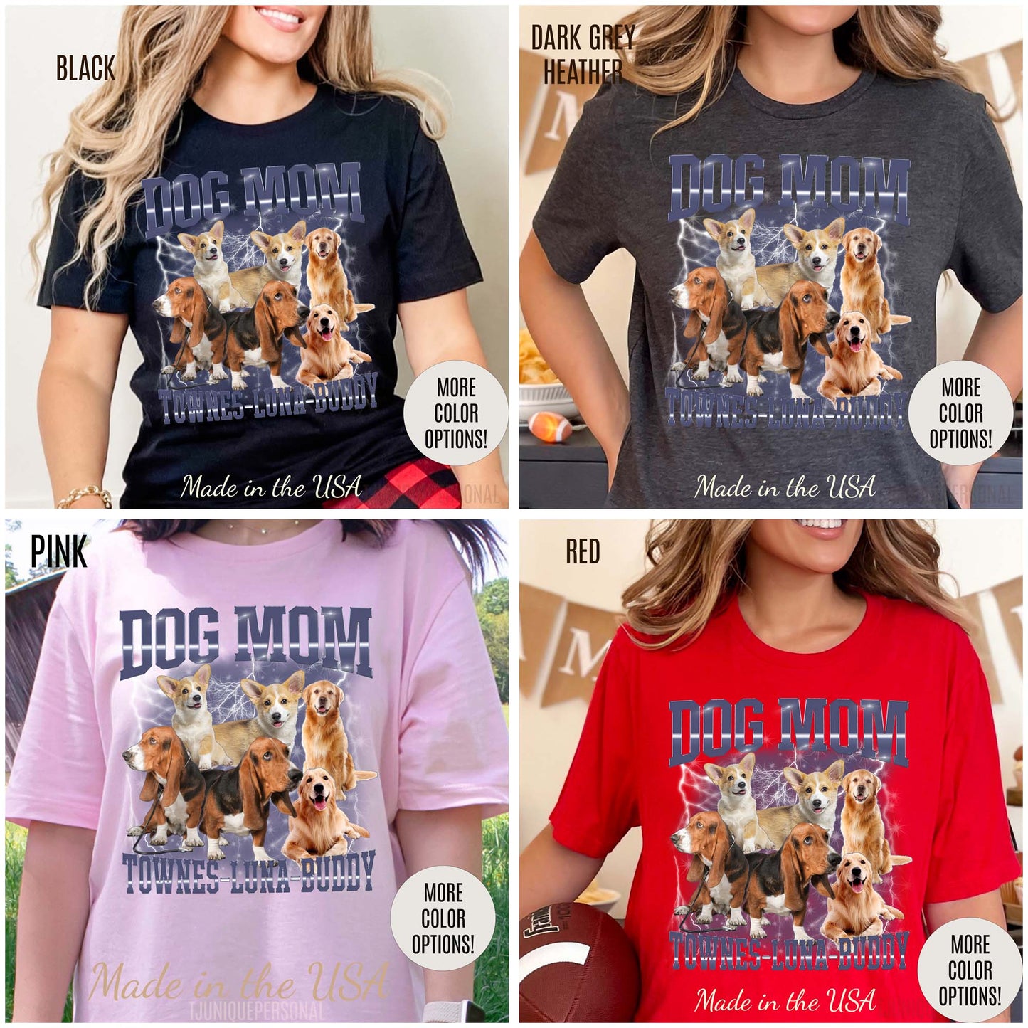 Custom Retro Dog Bootleg Shirt, Dog Mom Shirt, Dog Bootleg Retro 90's Tee, Custom Pet Photo, Custom Pet Portrait, Pet Lovers Gift, T1433