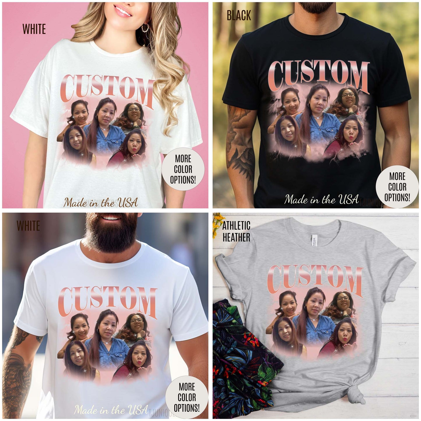 Custom Your Own Bootleg Tee, Retro Custom Bootleg Rap Tee, Custom Your Photo, Insert Your Design, Vintage Graphic 90s Tshirt, T1389