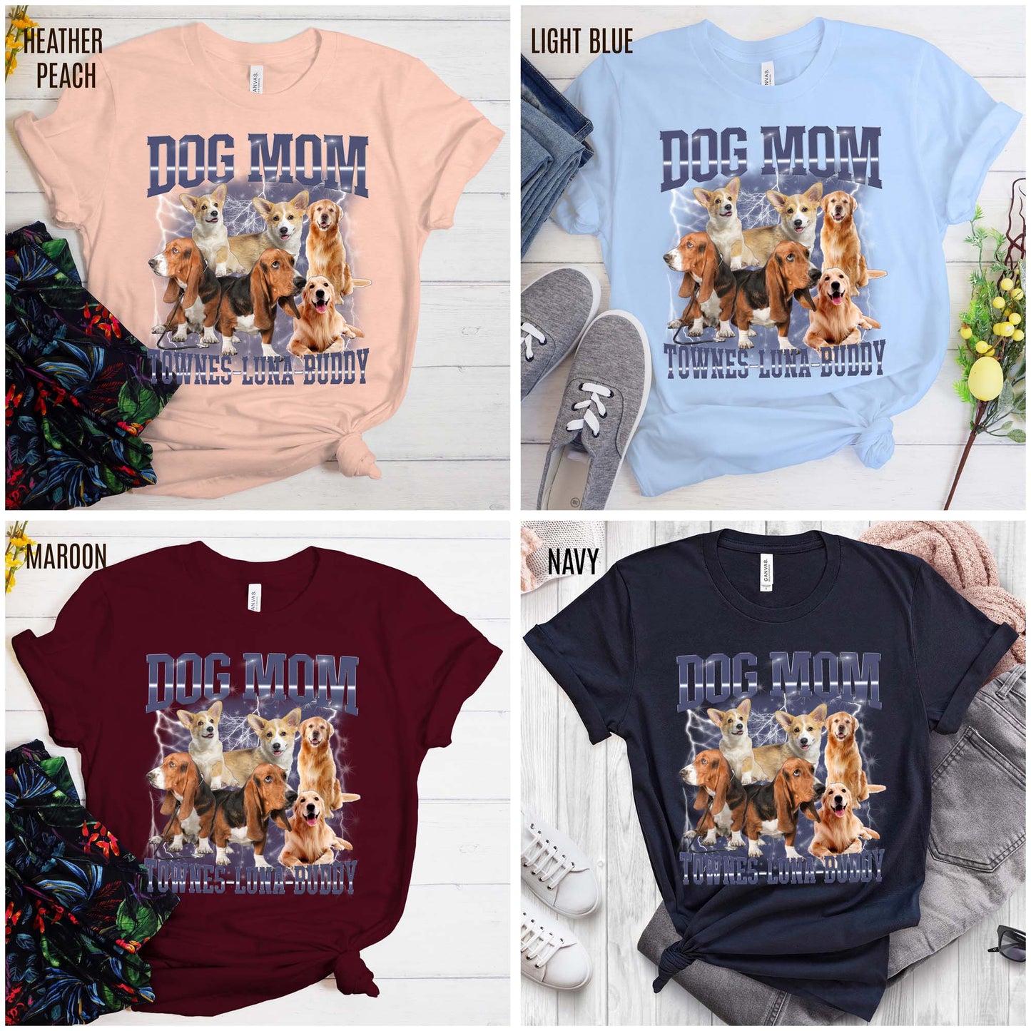 Custom Retro Dog Bootleg Shirt, Dog Mom Shirt, Dog Bootleg Retro 90's Tee, Custom Pet Photo, Custom Pet Portrait, Pet Lovers Gift, T1433